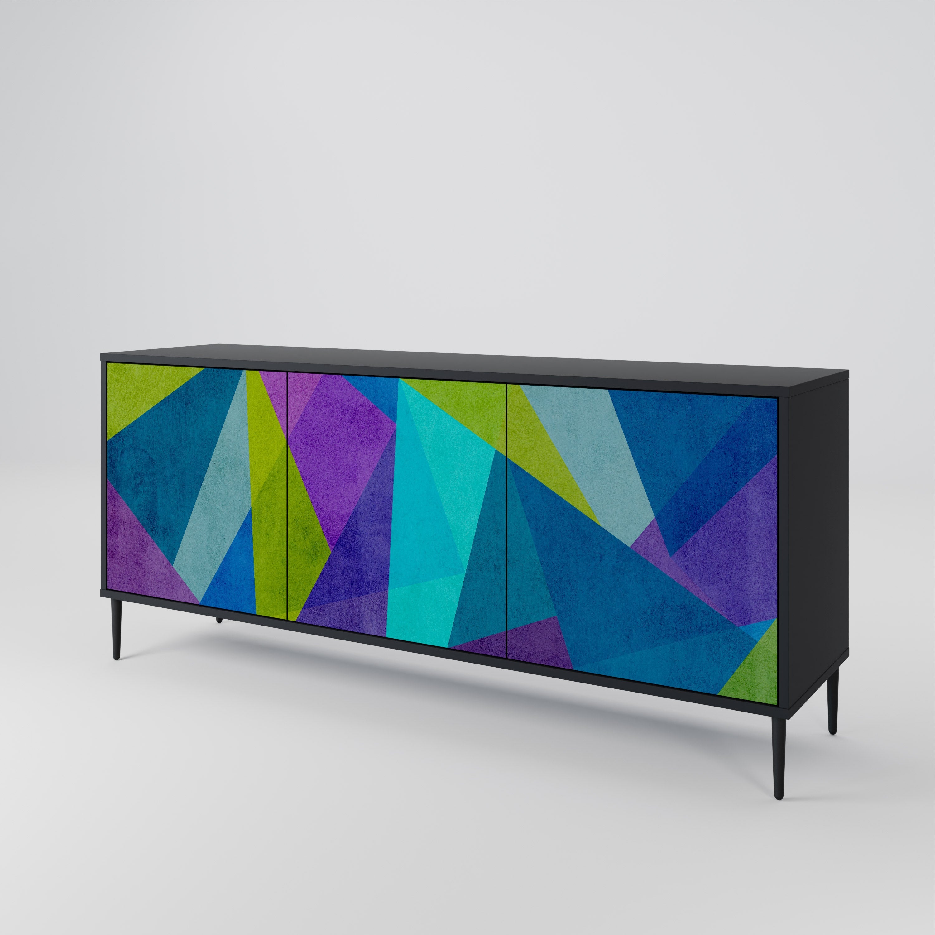 COLD SHOWCASE 3-türiges Sideboard in Schwarz