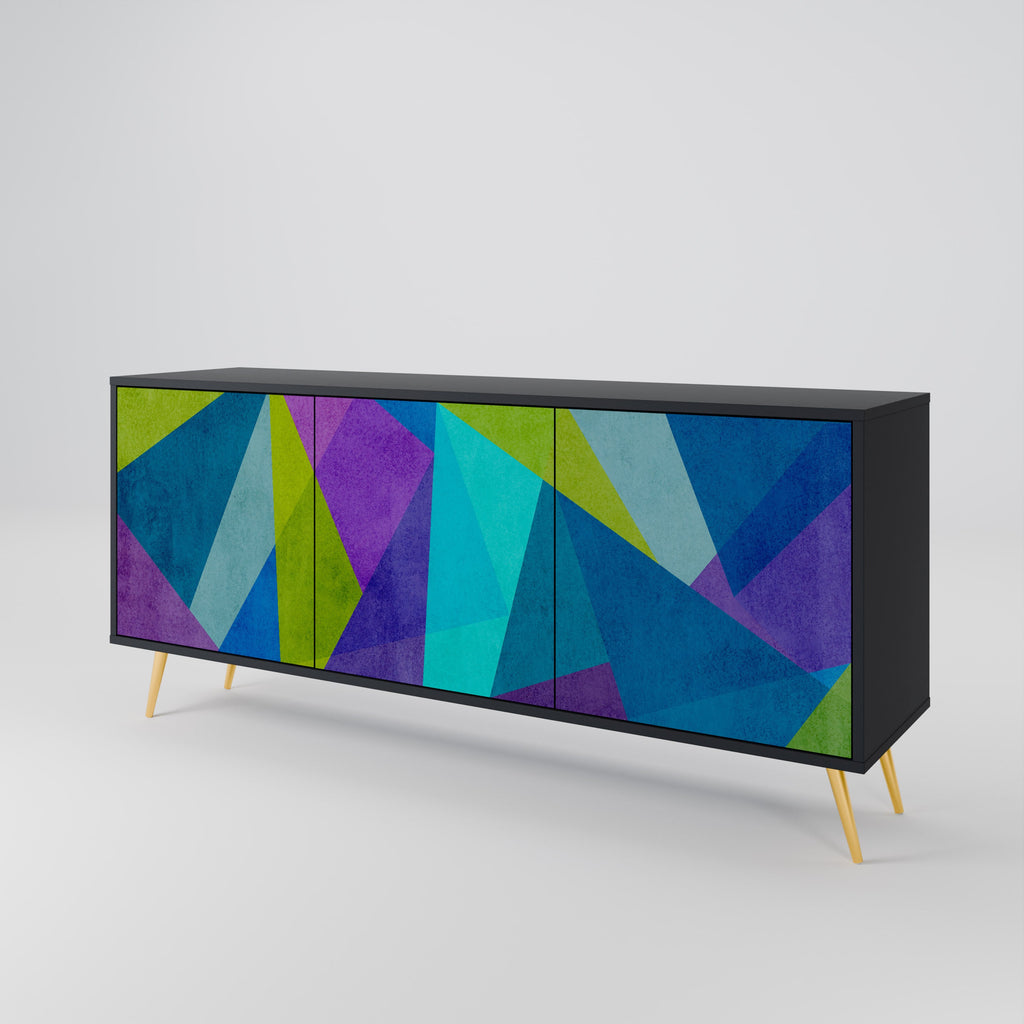 COLD SHOWCASE 3-türiges Sideboard in Schwarz