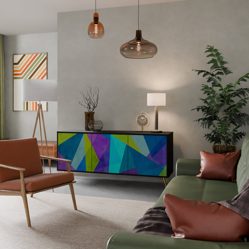 COLD SHOWCASE 3-türiges Sideboard in Schwarz