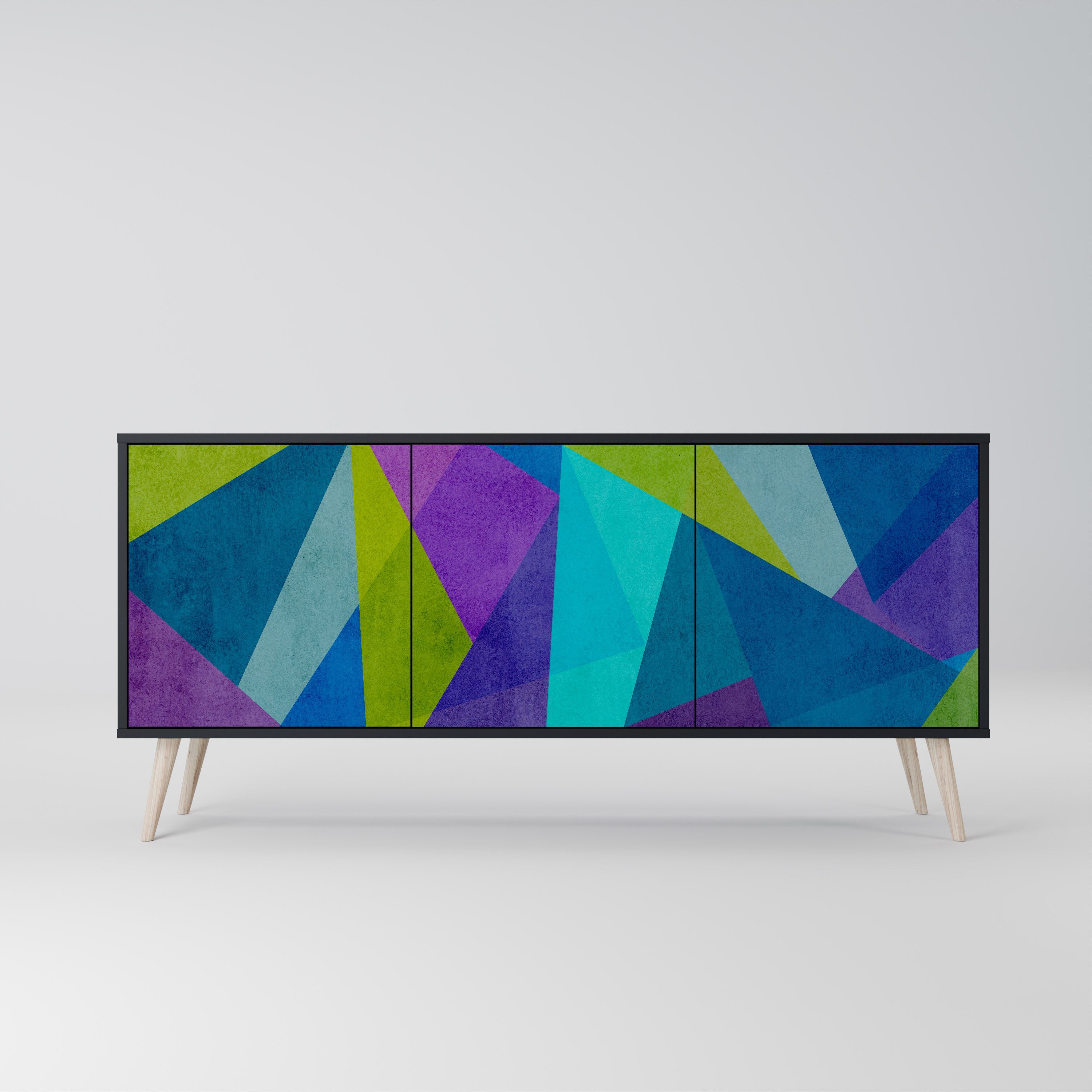 COLD SHOWCASE 3-türiges Sideboard in Schwarz