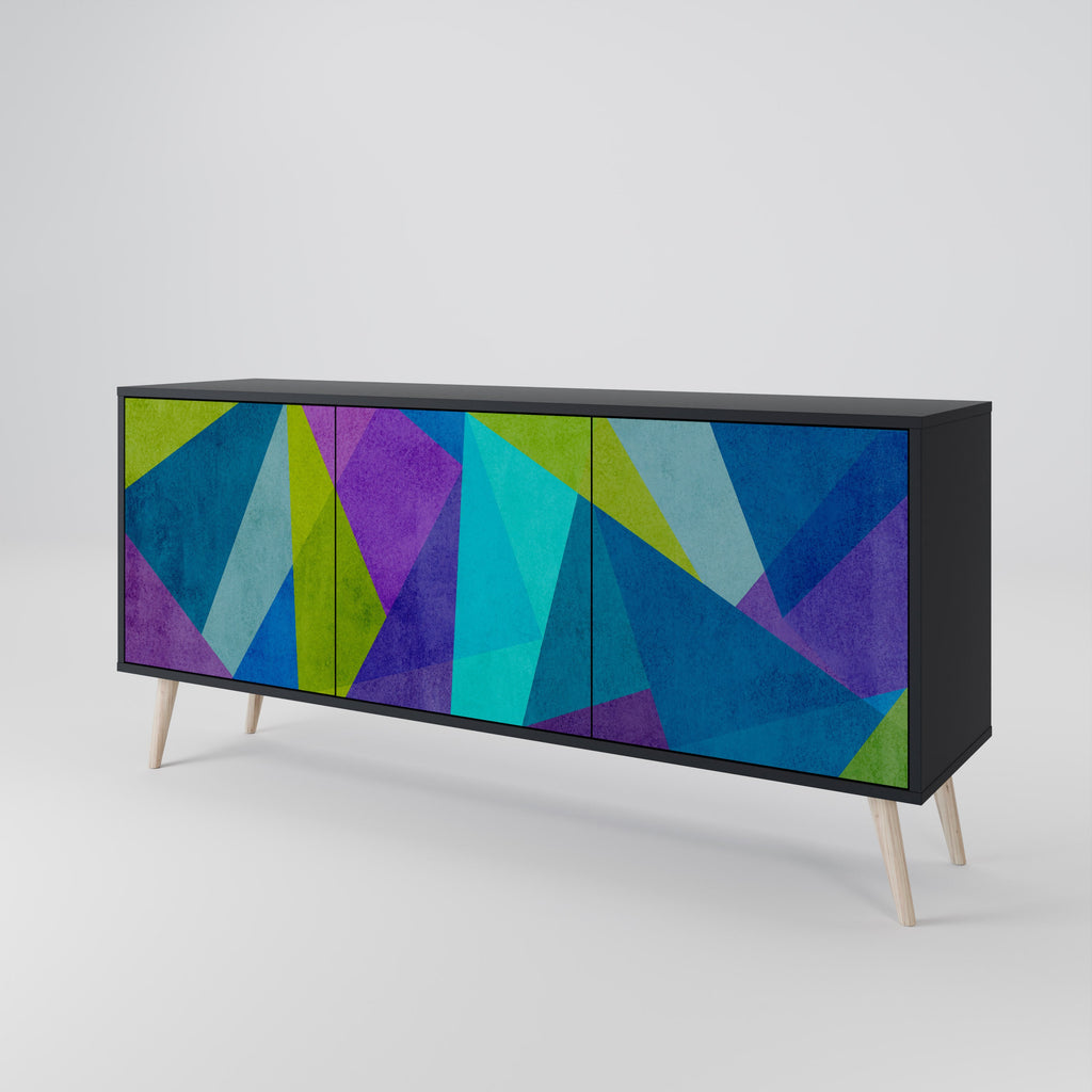 COLD SHOWCASE 3-türiges Sideboard in Schwarz