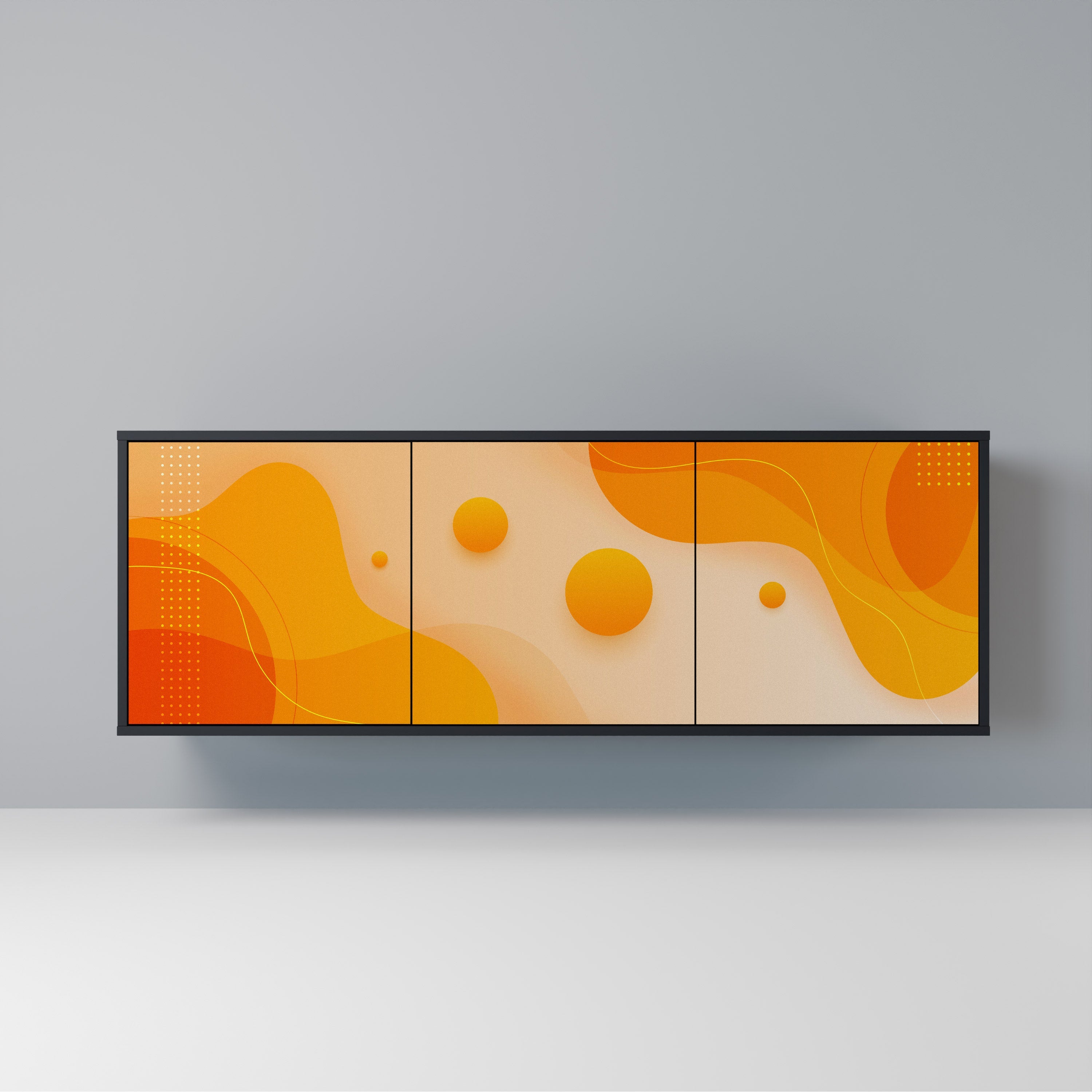 ORANGE ARRANGEMENT 3-türiges Sideboard in Schwarz