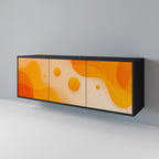 ORANGE ARRANGEMENT Sideboard mit 3 Türen in Schwarz