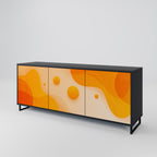 ORANGE ARRANGEMENT Sideboard mit 3 Türen in Schwarz