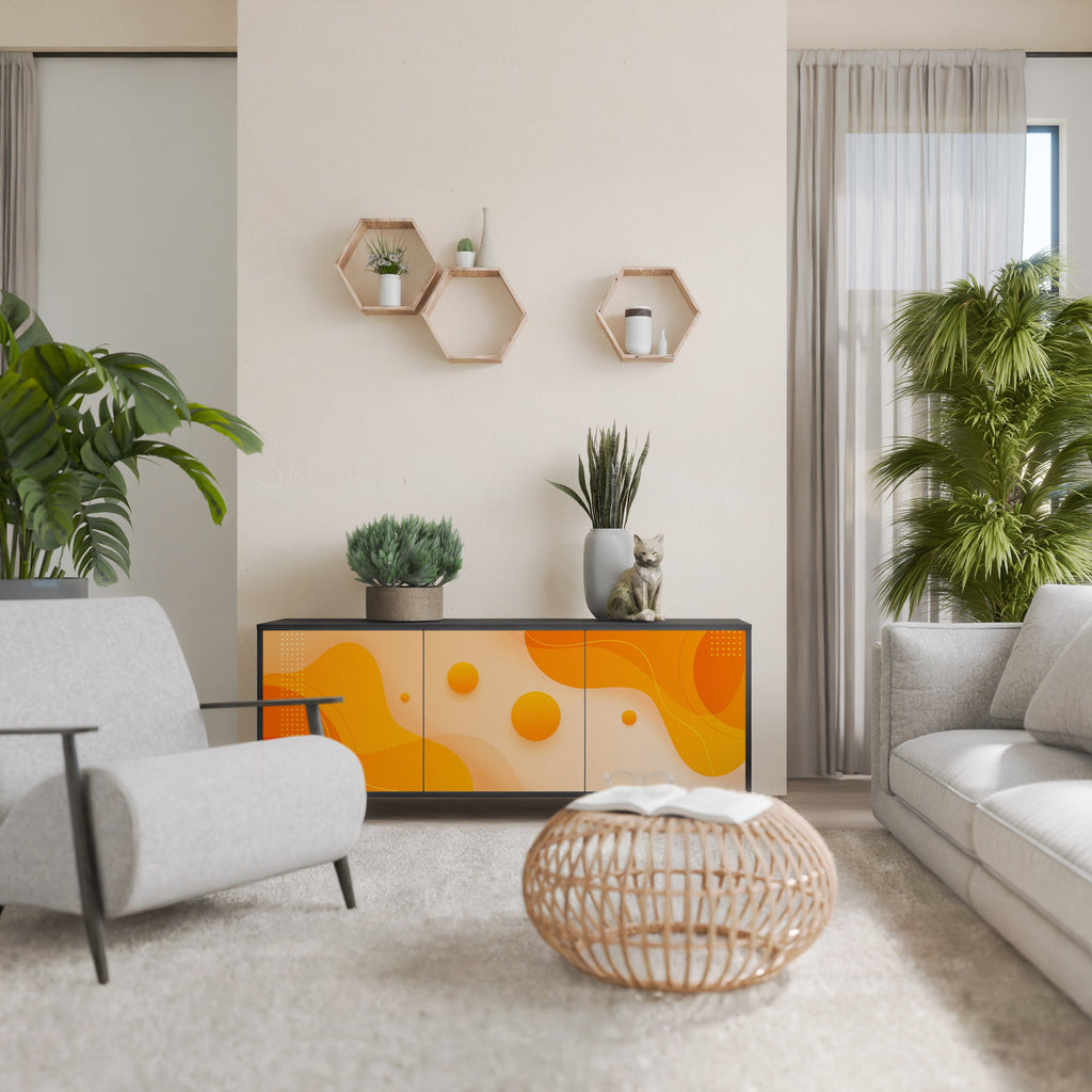 ORANGE ARRANGEMENT 3-türiges Sideboard in Schwarz