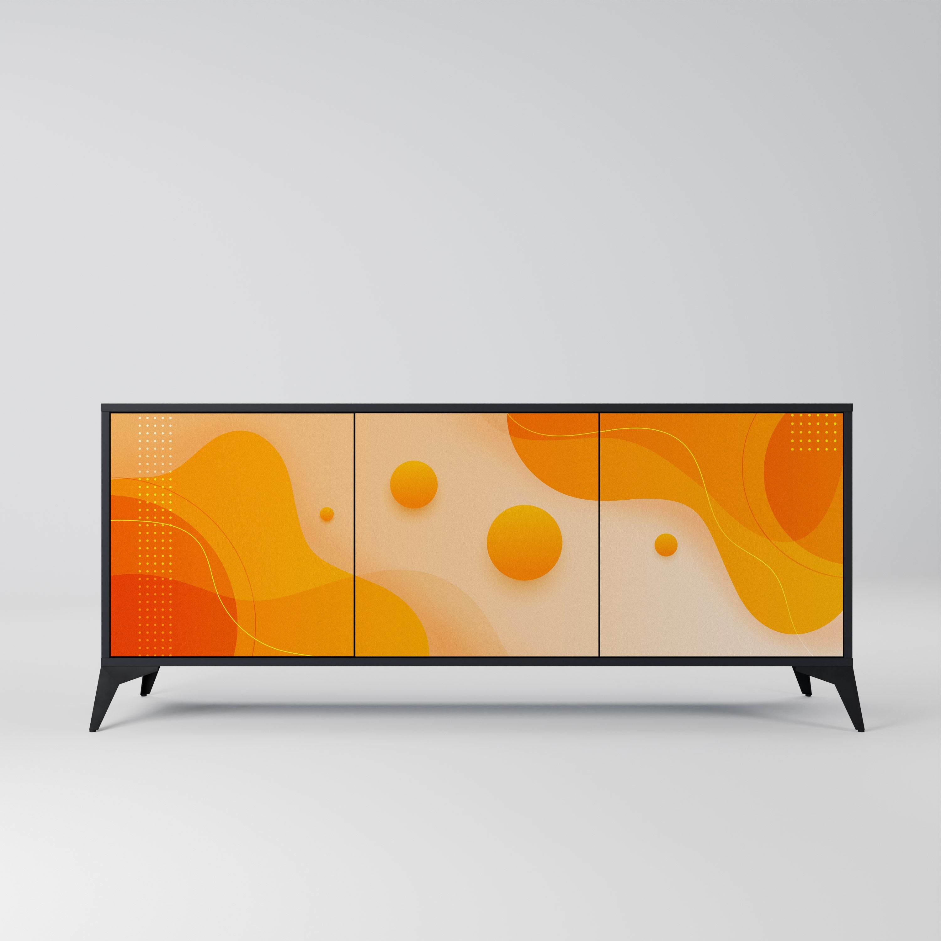 ORANGE ARRANGEMENT 3-türiges Sideboard in Schwarz