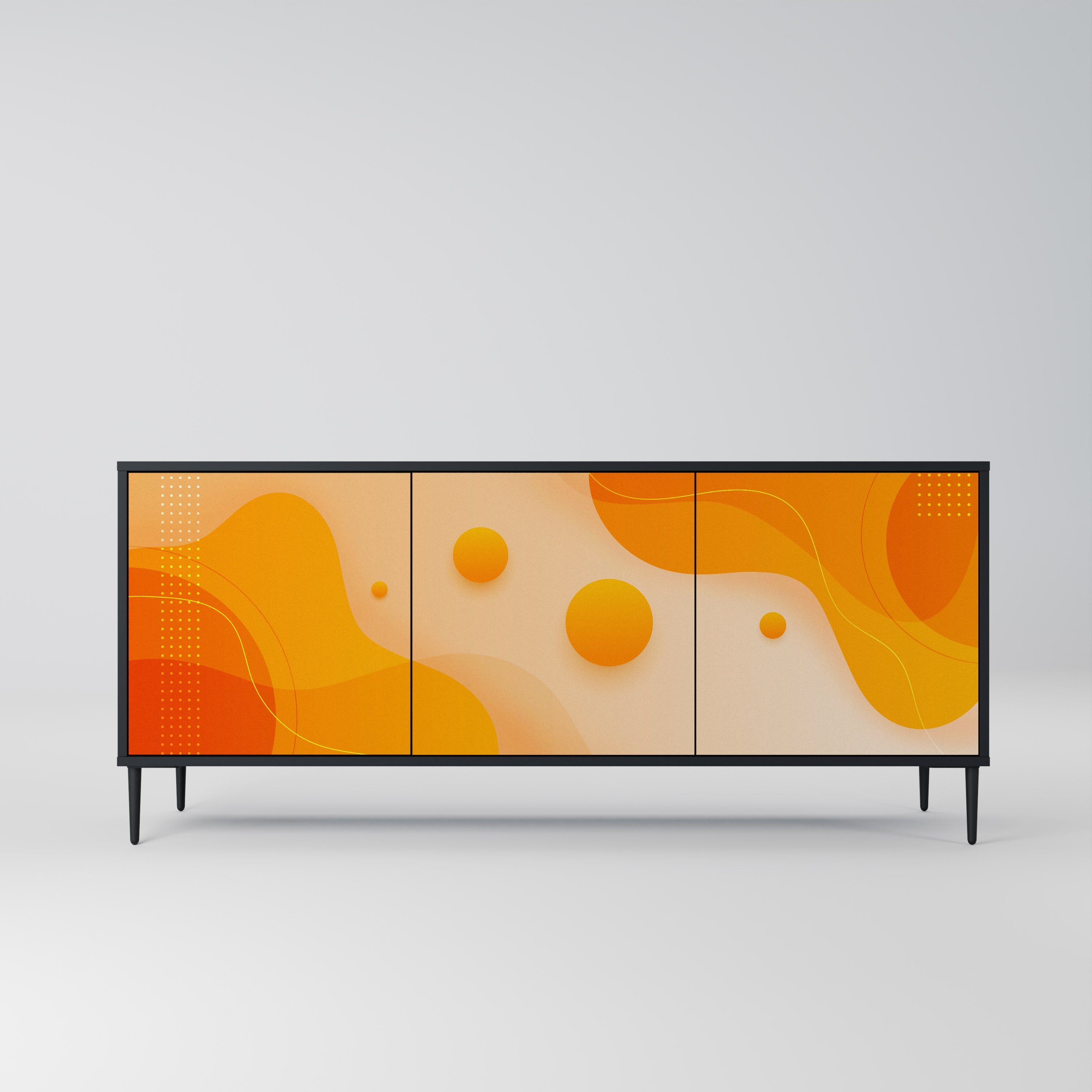 ORANGE ARRANGEMENT 3-türiges Sideboard in Schwarz
