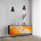 ORANGE ARRANGEMENT Sideboard mit 3 Türen in Schwarz