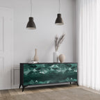 POLYGONAL FLOATING Sideboard mit 3 Türen in Schwarz
