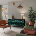 POLYGONAL FLOATING Sideboard mit 3 Türen in Schwarz