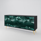 POLYGONAL FLOATING Sideboard mit 3 Türen in Schwarz