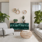 POLYGONAL FLOATING Sideboard mit 3 Türen in Schwarz