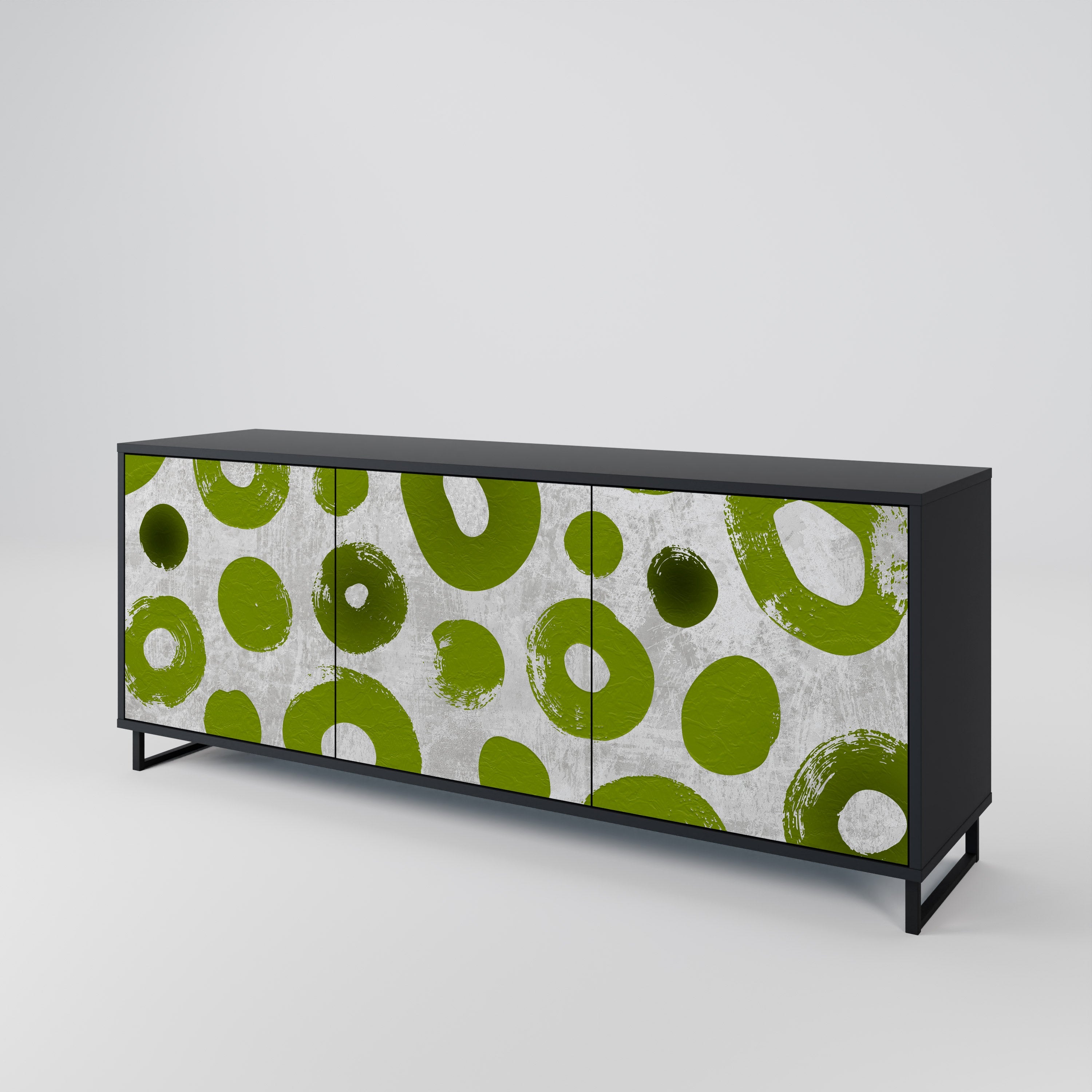 GREEN RHAPSODY 3-türiges Sideboard in Schwarz