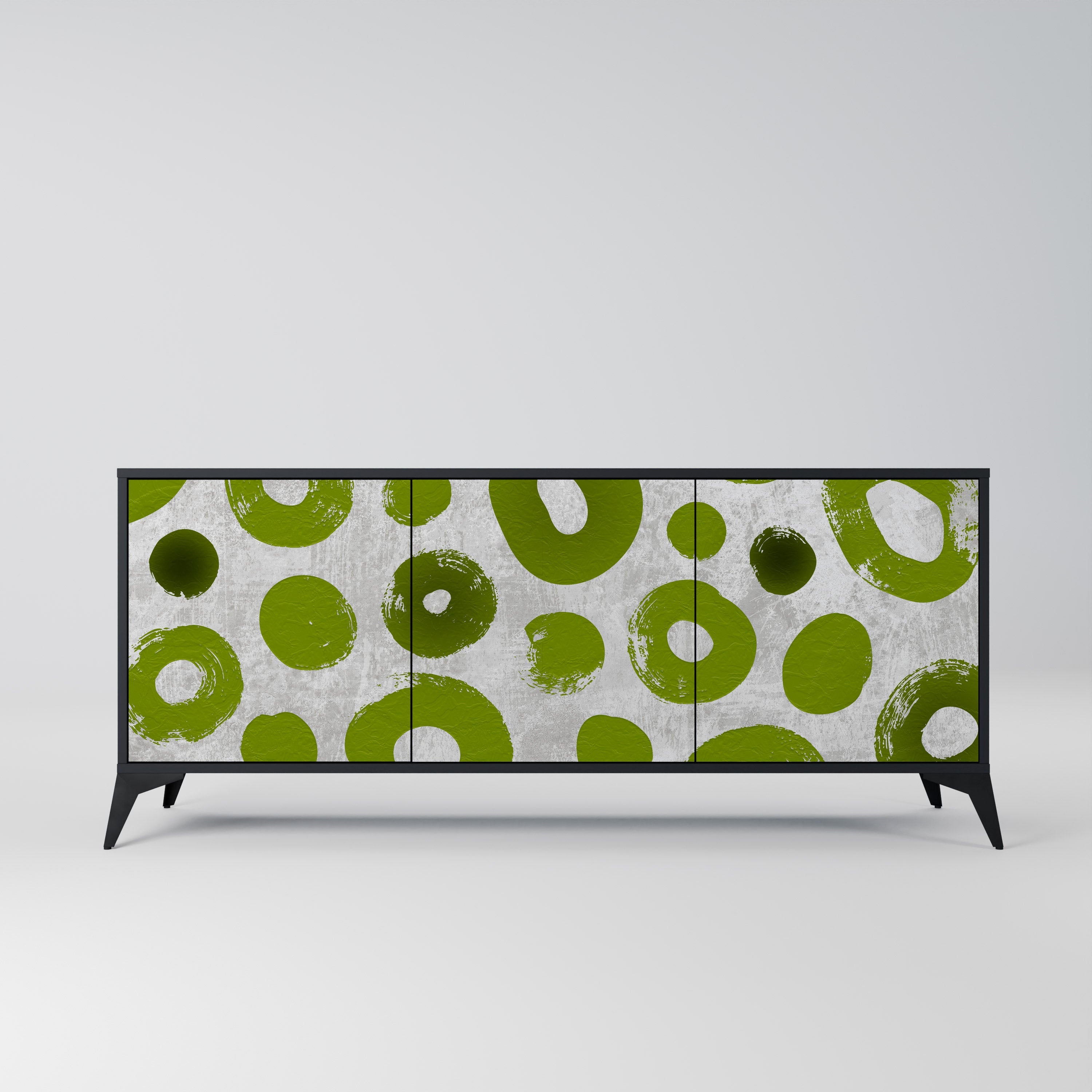 GREEN RHAPSODY 3-türiges Sideboard in Schwarz