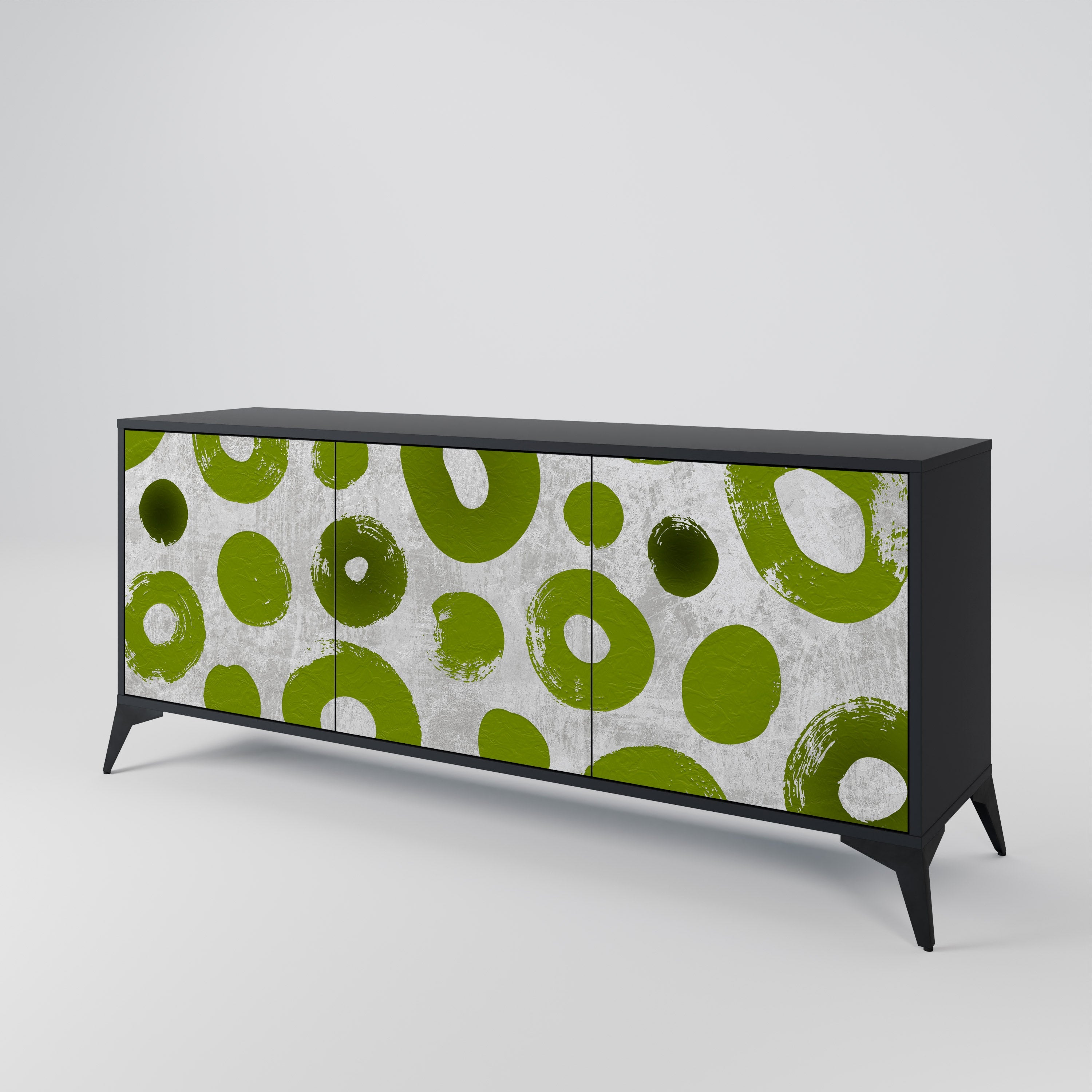 GREEN RHAPSODY 3-türiges Sideboard in Schwarz