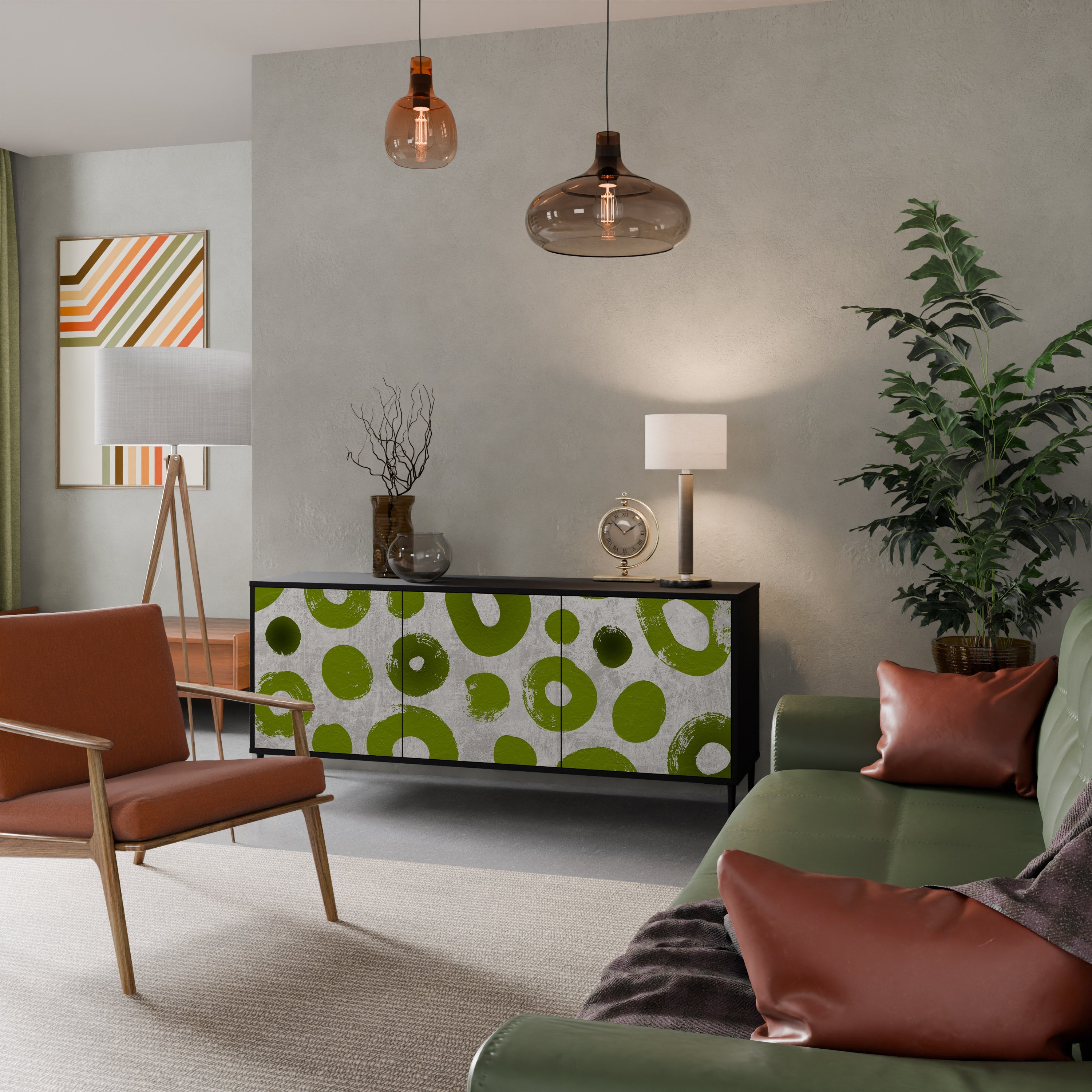GREEN RHAPSODY 3-türiges Sideboard in Schwarz