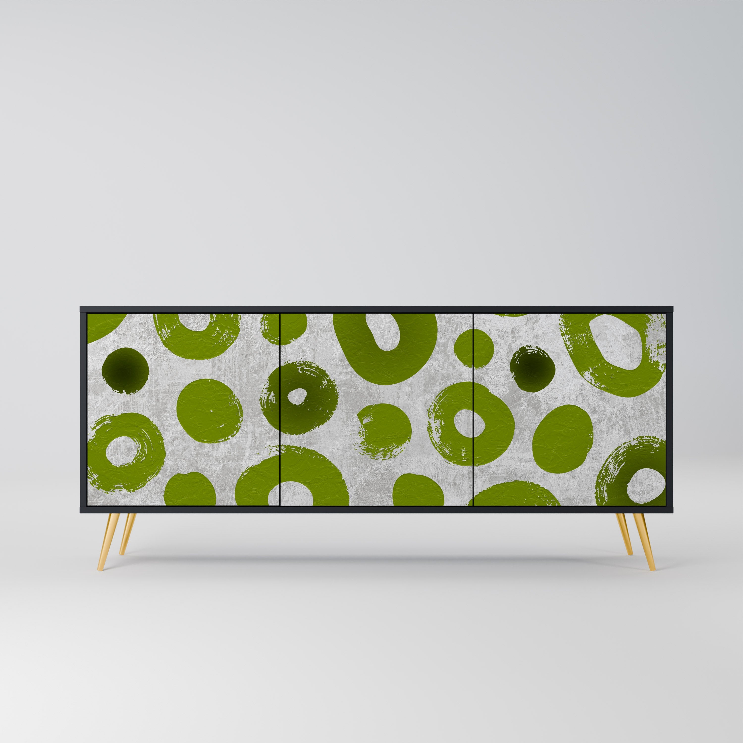 GREEN RHAPSODY 3-türiges Sideboard in Schwarz