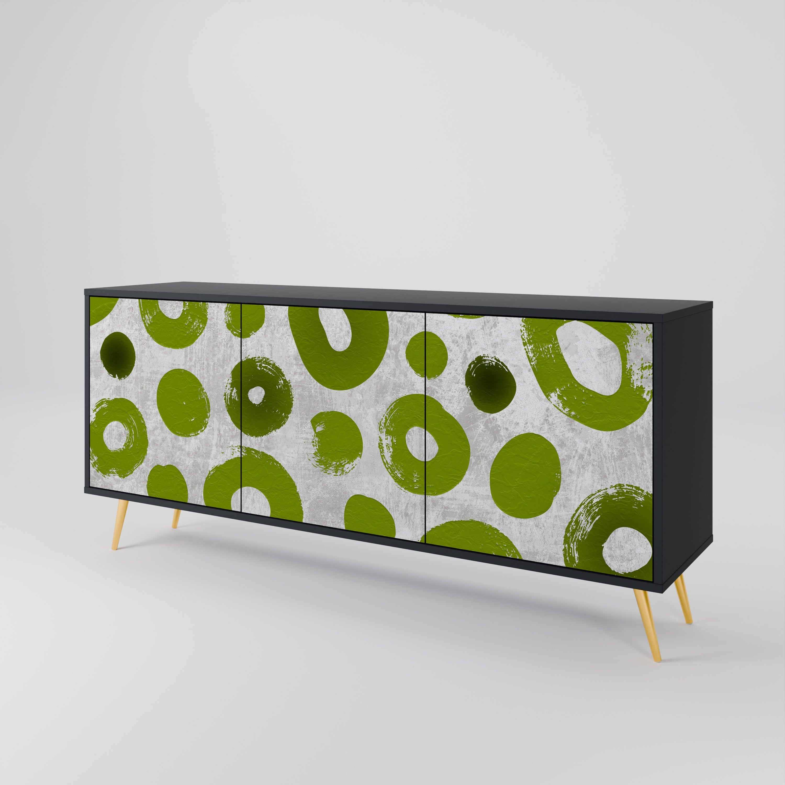 GREEN RHAPSODY 3-türiges Sideboard in Schwarz