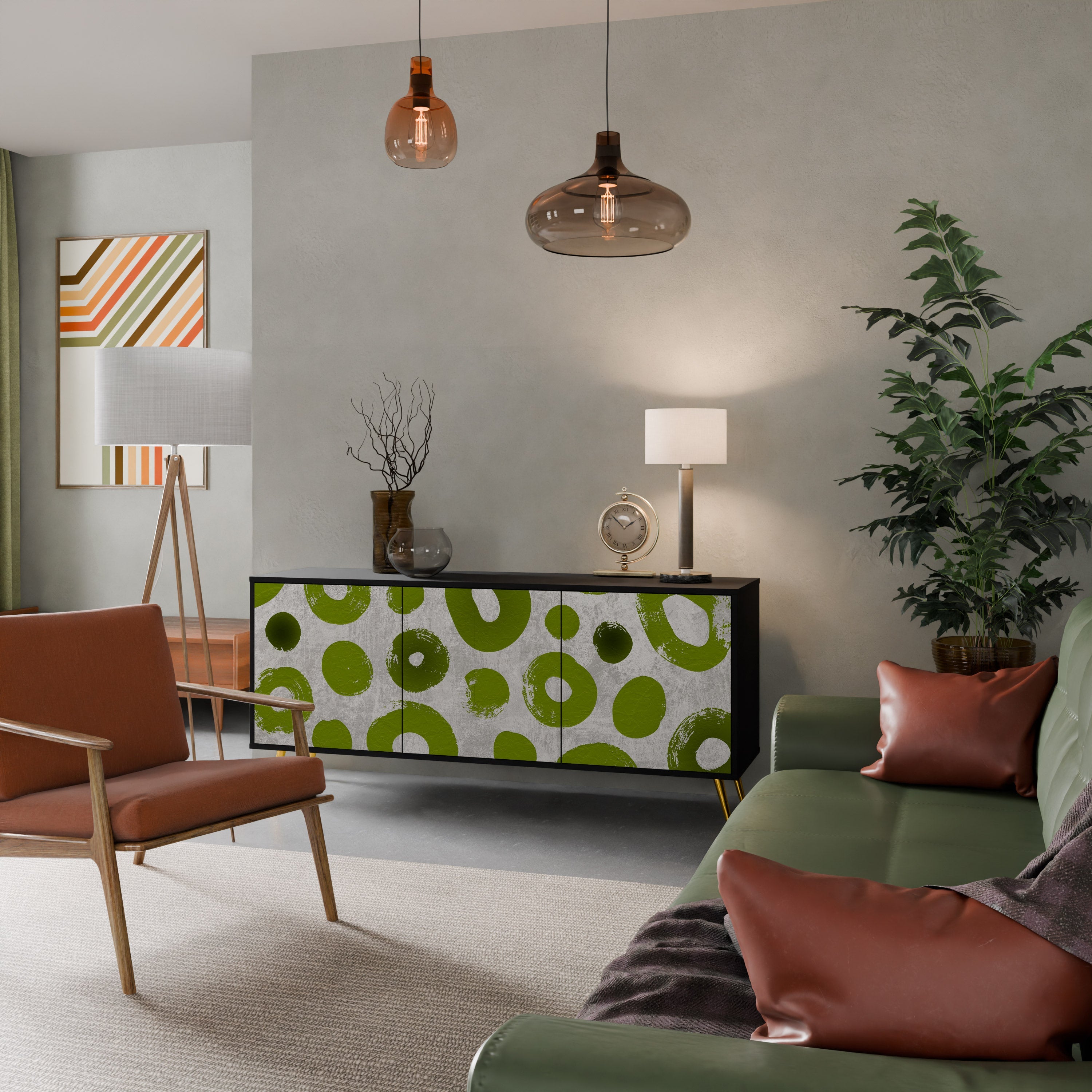 GREEN RHAPSODY 3-türiges Sideboard in Schwarz