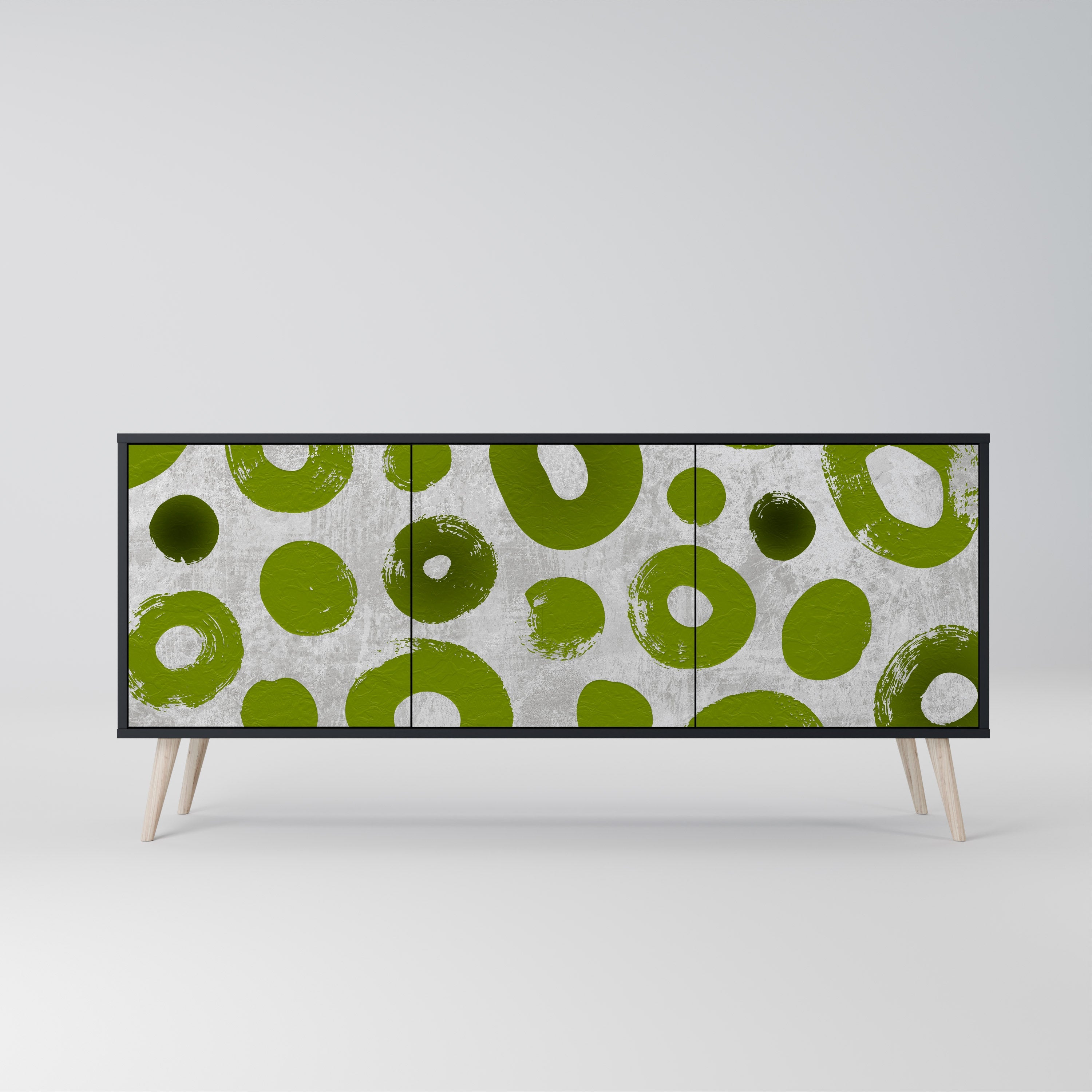 GREEN RHAPSODY 3-türiges Sideboard in Schwarz