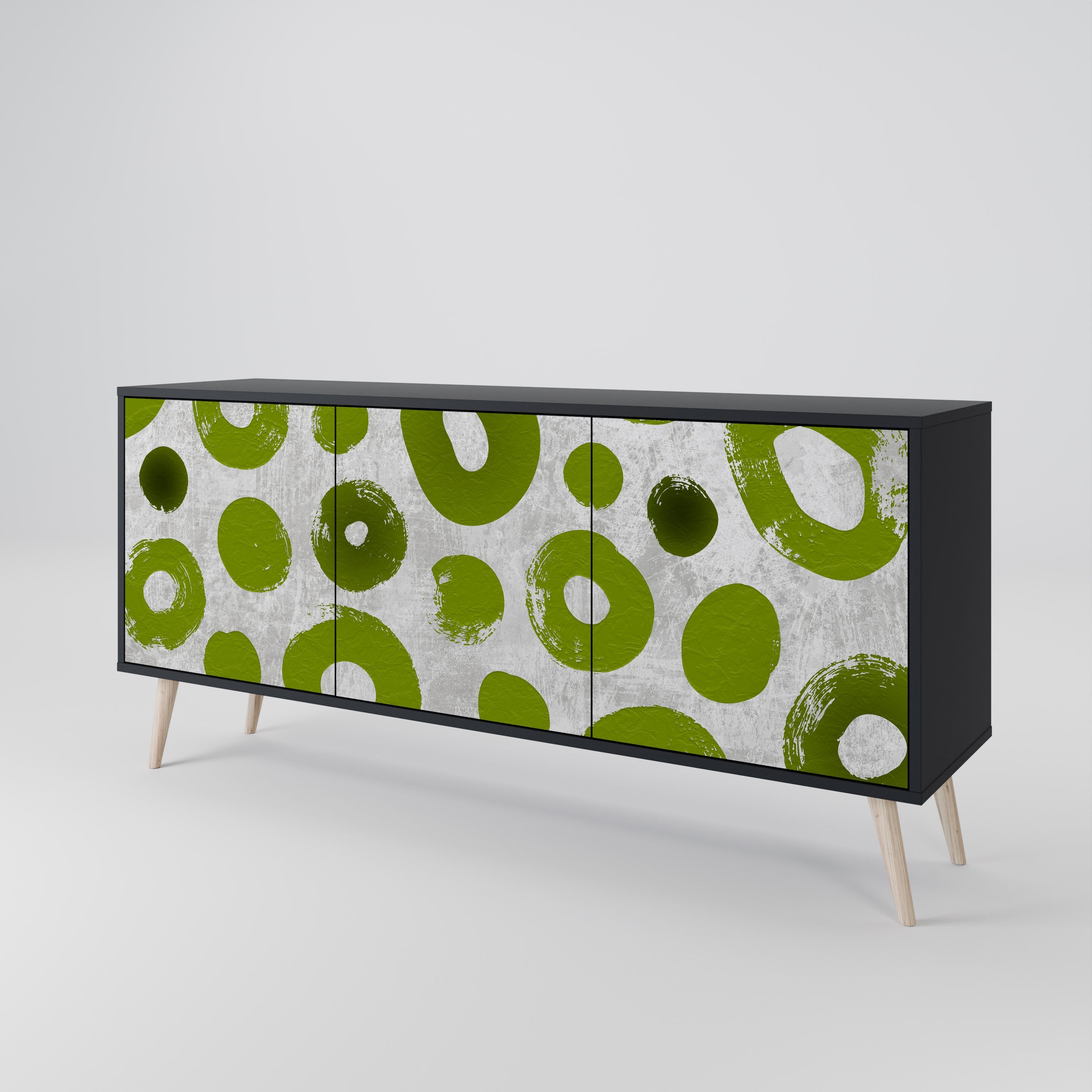 GREEN RHAPSODY 3-türiges Sideboard in Schwarz
