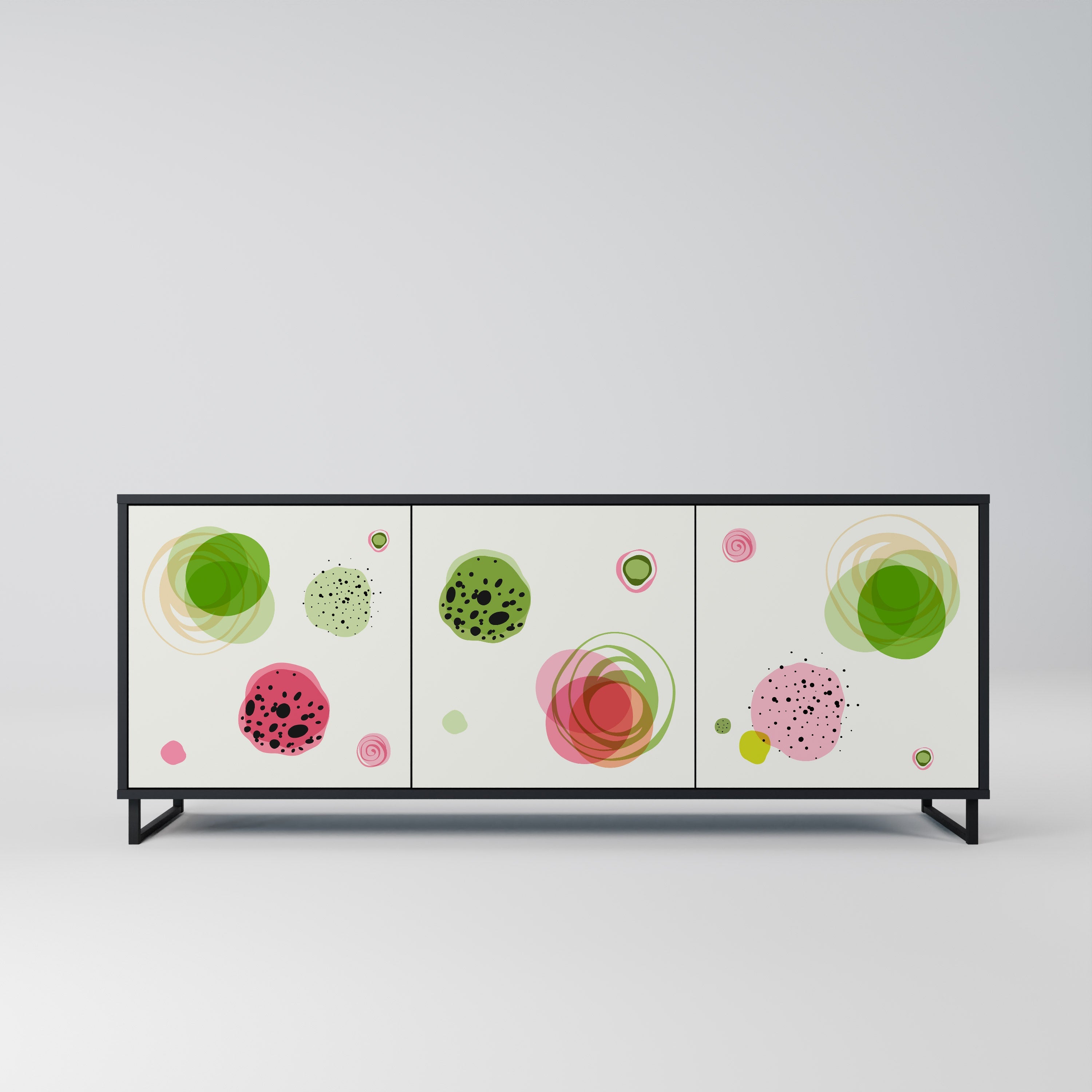 COLORFUL COSMOS 3-türiges Sideboard in Schwarz