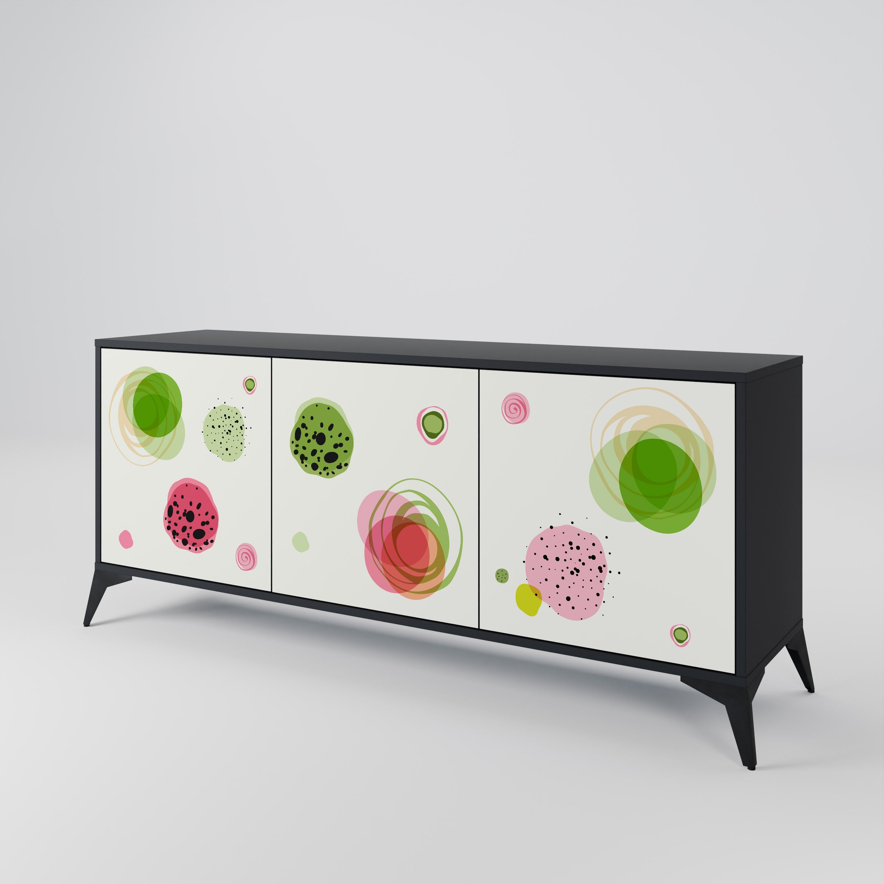 COLORFUL COSMOS 3-türiges Sideboard in Schwarz