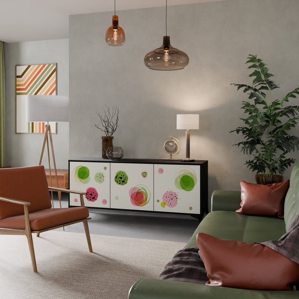 COLORFUL COSMOS 3-türiges Sideboard in Schwarz
