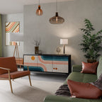 TWO HALVES Sideboard mit 3 Türen in Schwarz