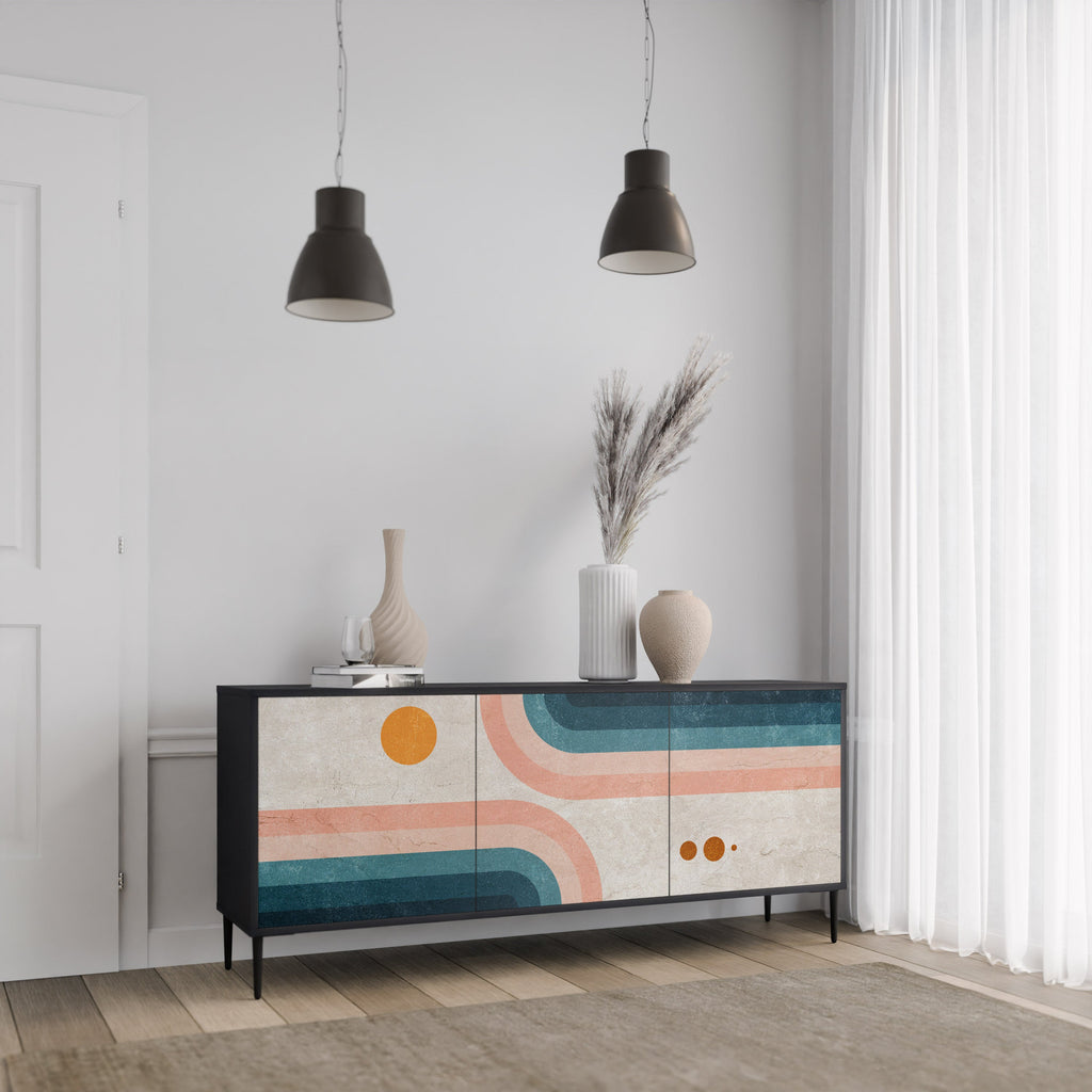 TWO HALVES 3-türiges Sideboard in Schwarz