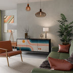 TWO HALVES Sideboard mit 3 Türen in Schwarz