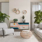 TWO HALVES Sideboard mit 3 Türen in Schwarz