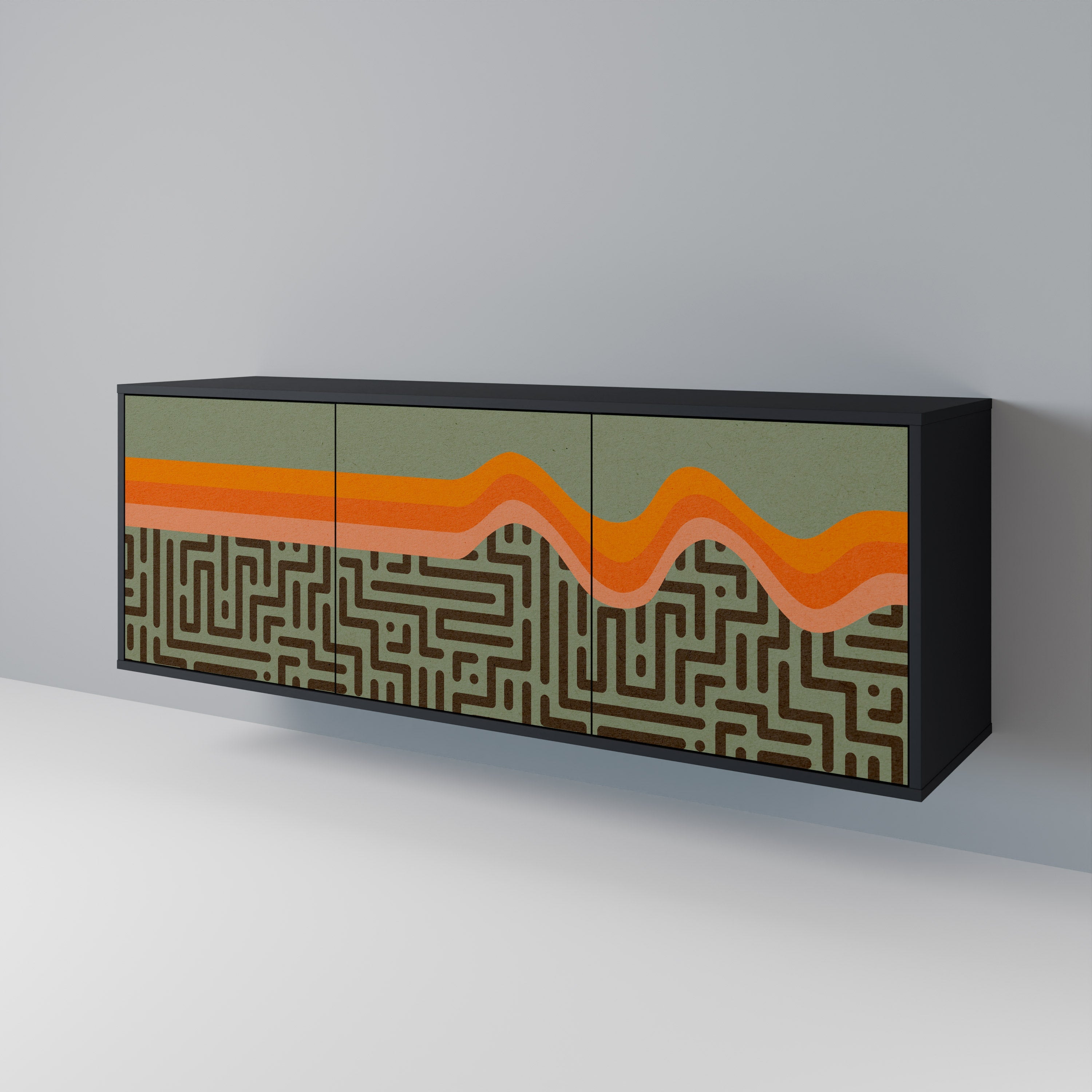 SIMPLE SOLUTIONS Sideboard mit 3 Türen, in Schwarz