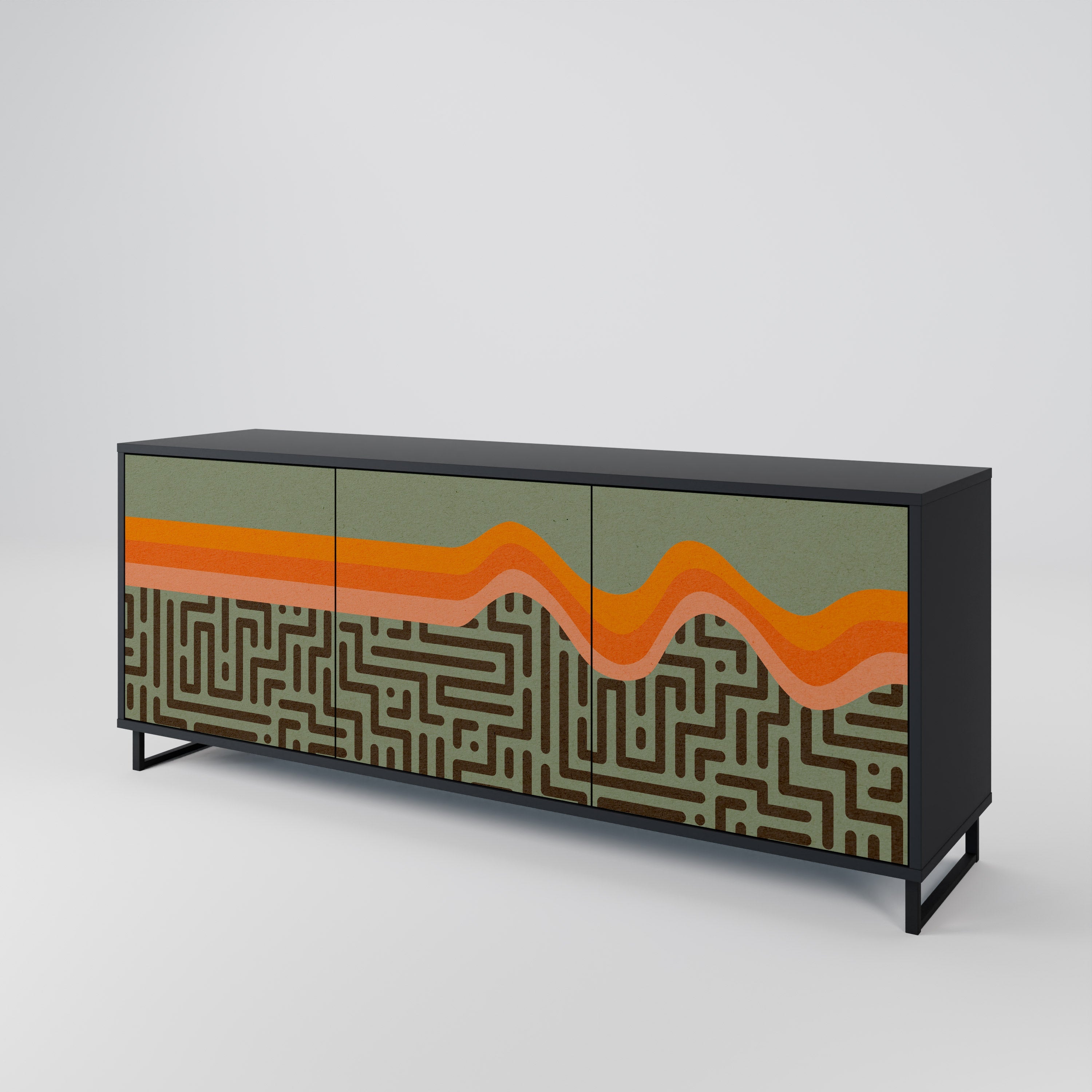 SIMPLE SOLUTIONS Sideboard mit 3 Türen, in Schwarz