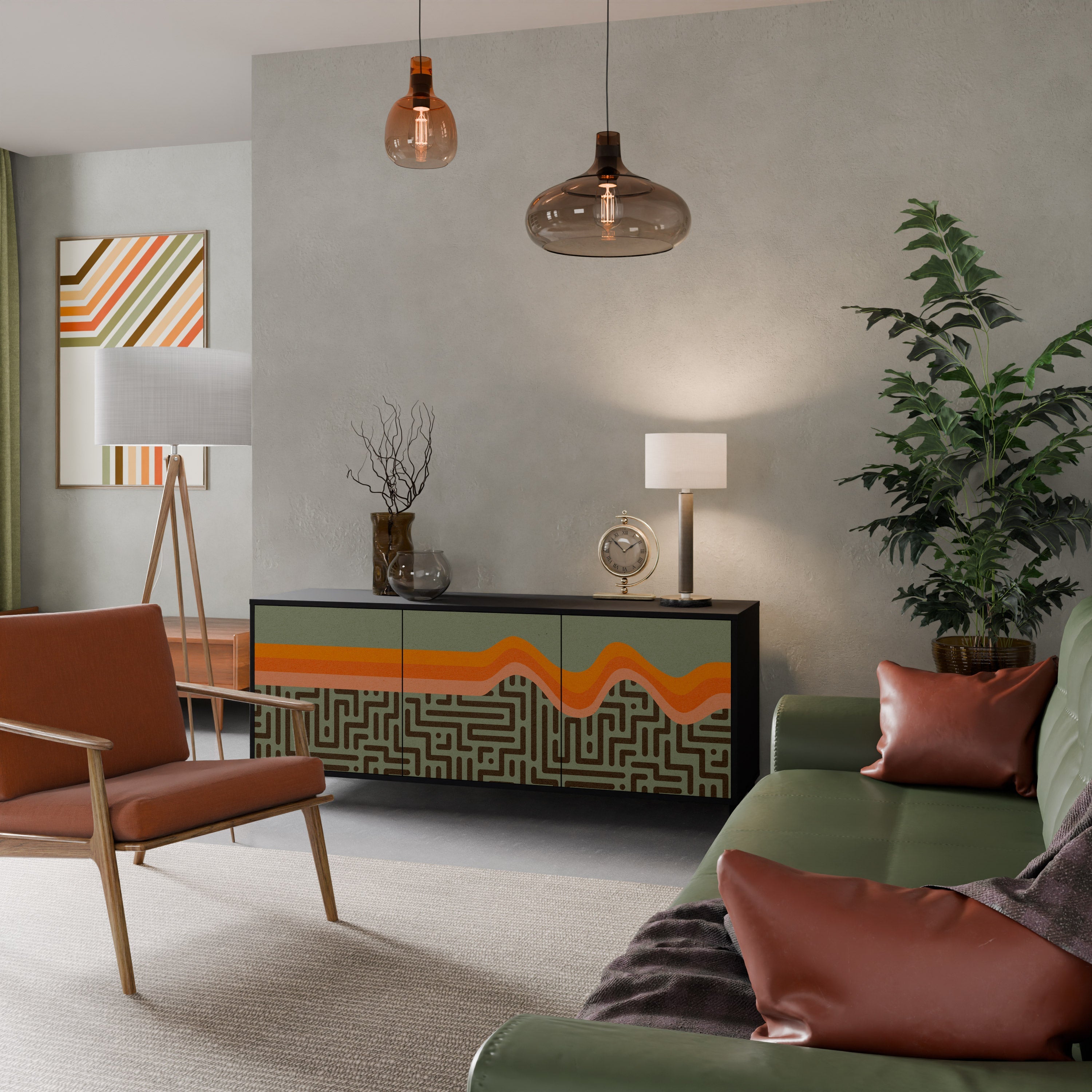 SIMPLE SOLUTIONS Sideboard mit 3 Türen, in Schwarz