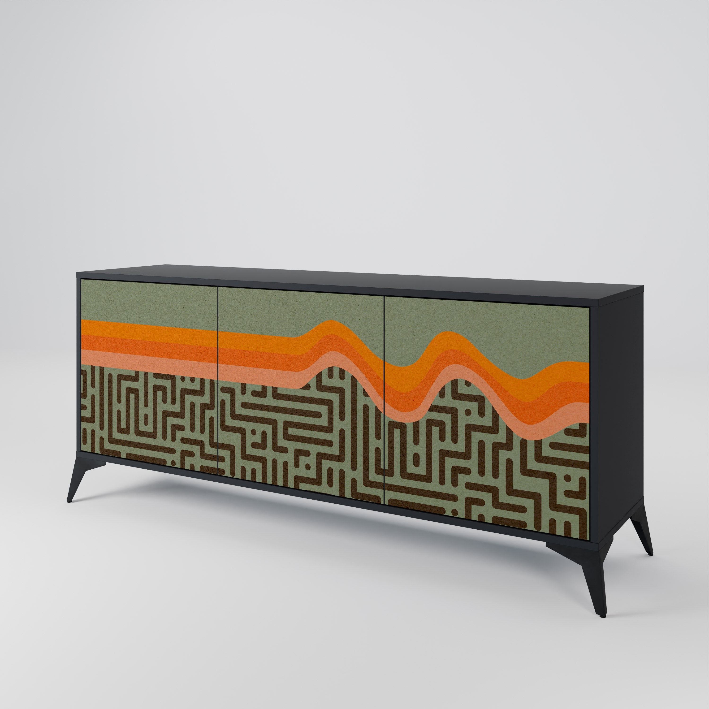 SIMPLE SOLUTIONS Sideboard mit 3 Türen, in Schwarz