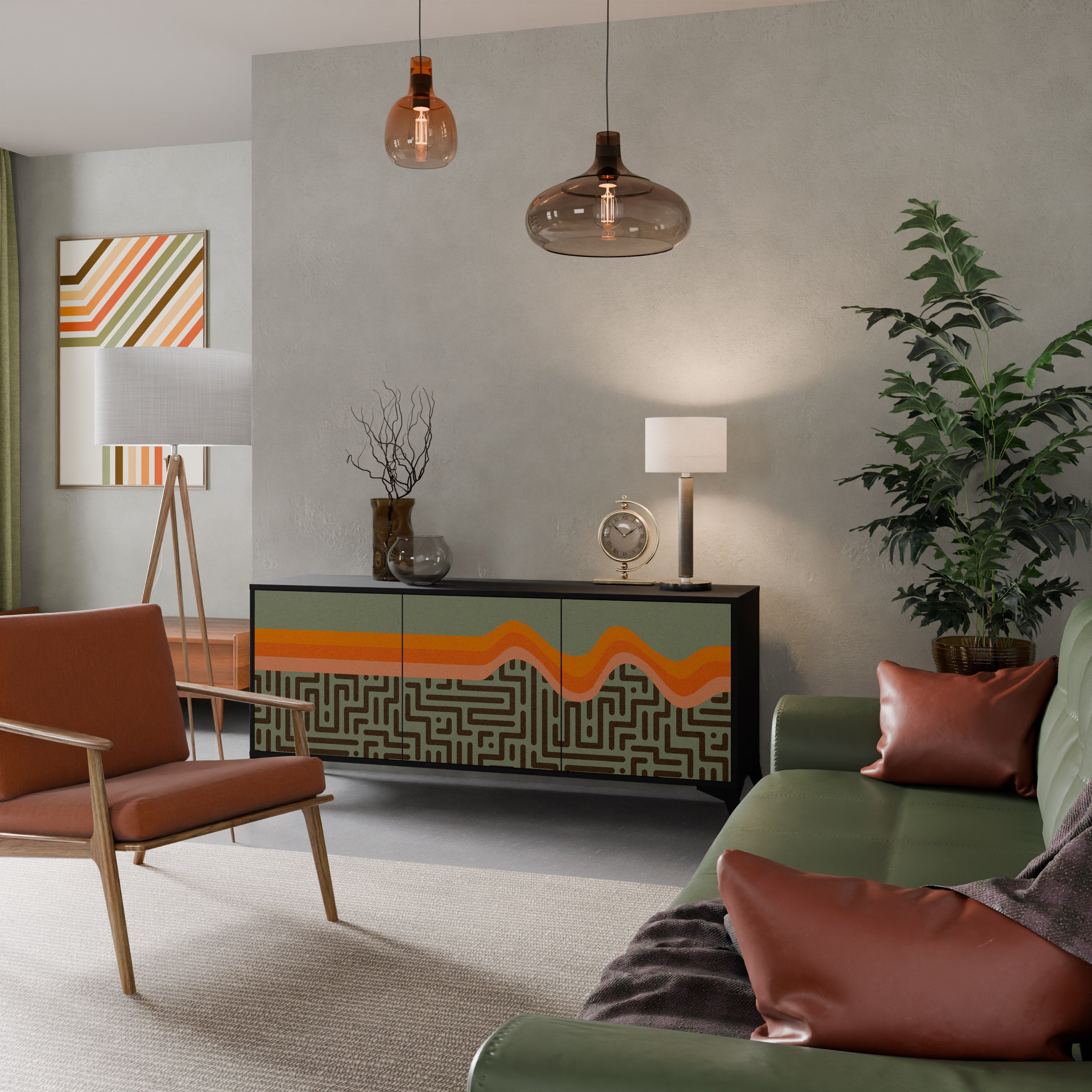 SIMPLE SOLUTIONS Sideboard mit 3 Türen, in Schwarz