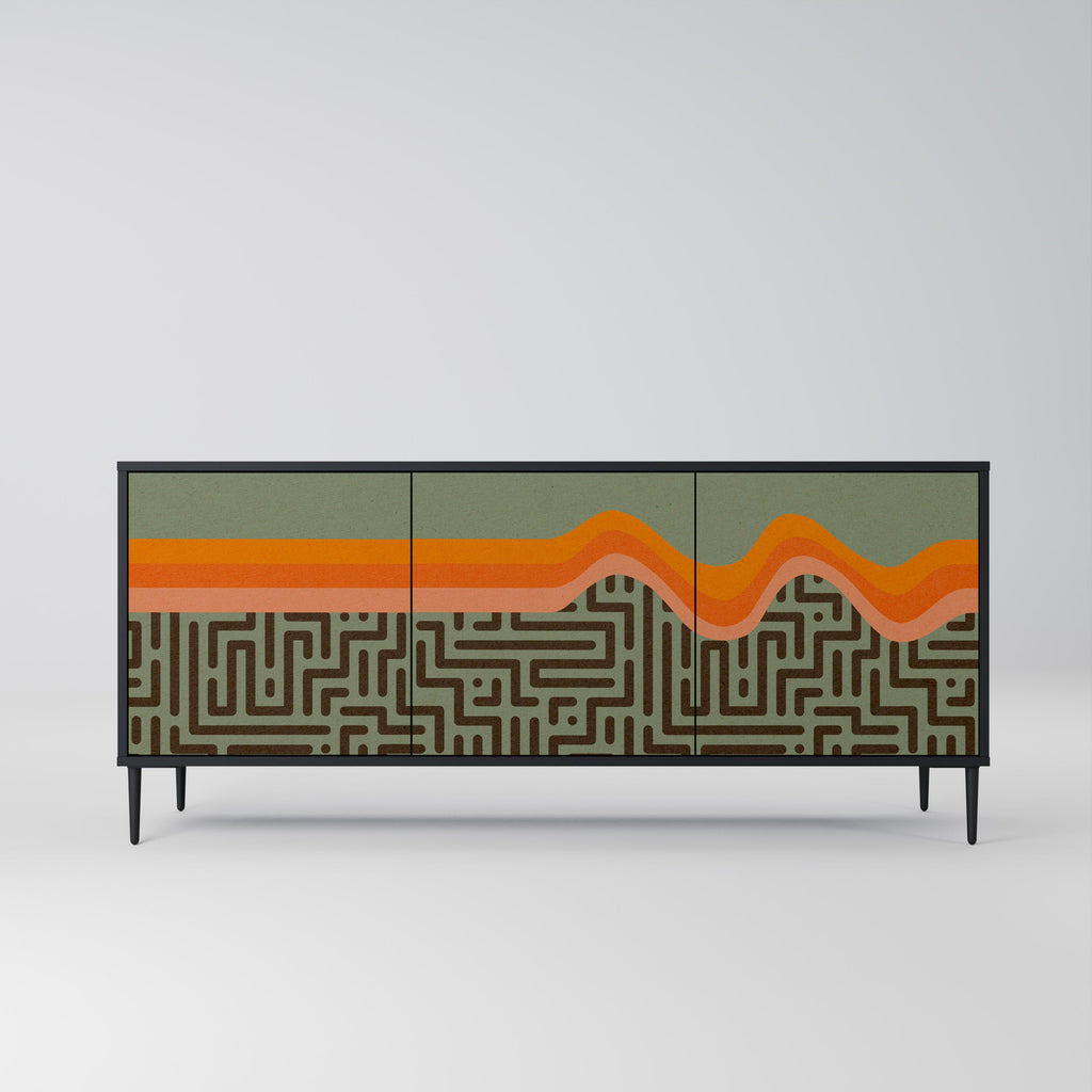 SIMPLE SOLUTIONS Sideboard mit 3 Türen, in Schwarz