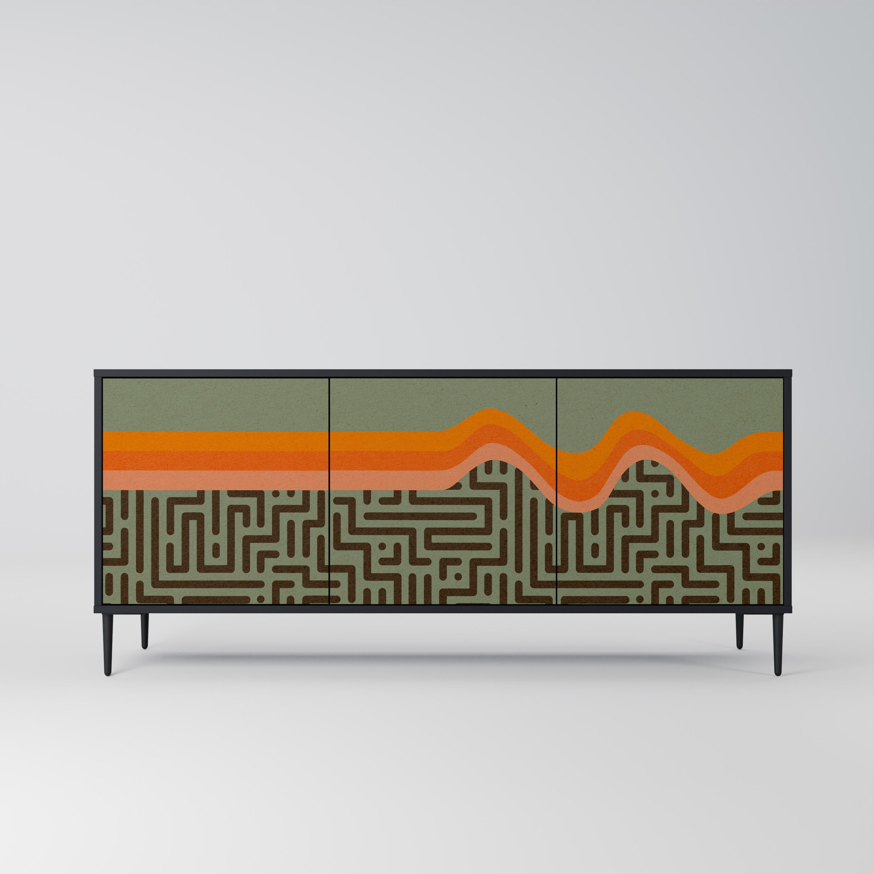 SIMPLE SOLUTIONS Sideboard mit 3 Türen, in Schwarz