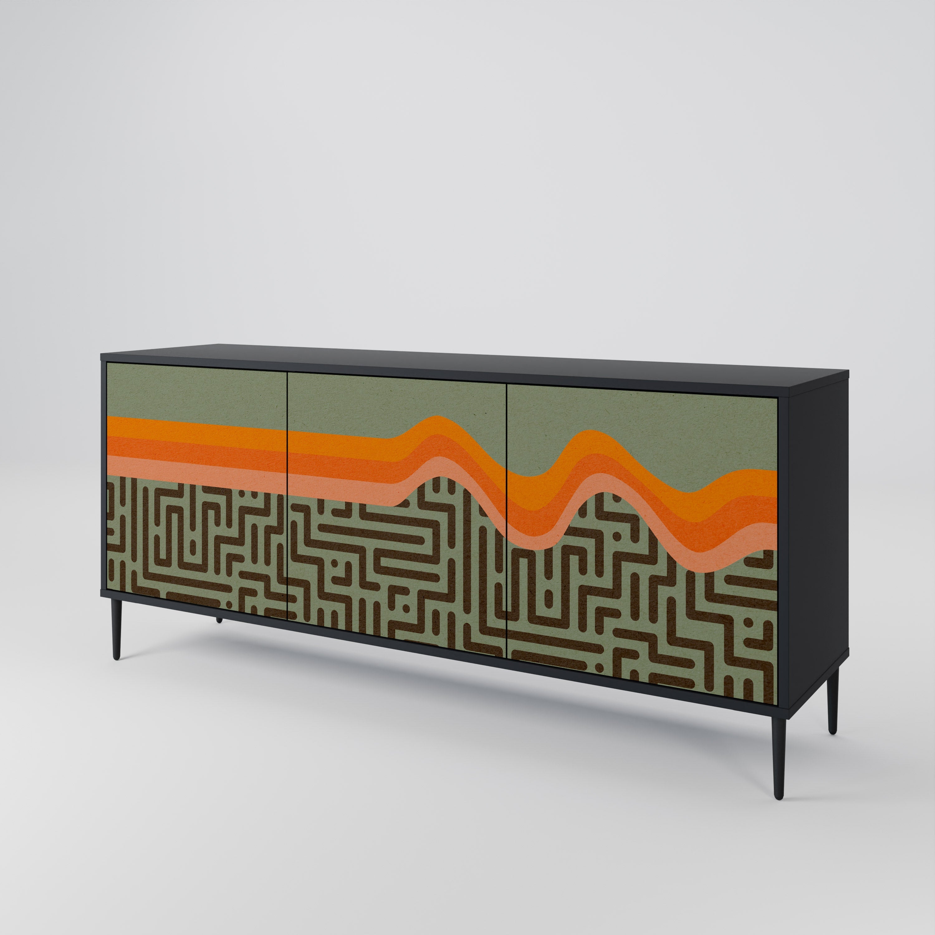 SIMPLE SOLUTIONS Sideboard mit 3 Türen, in Schwarz