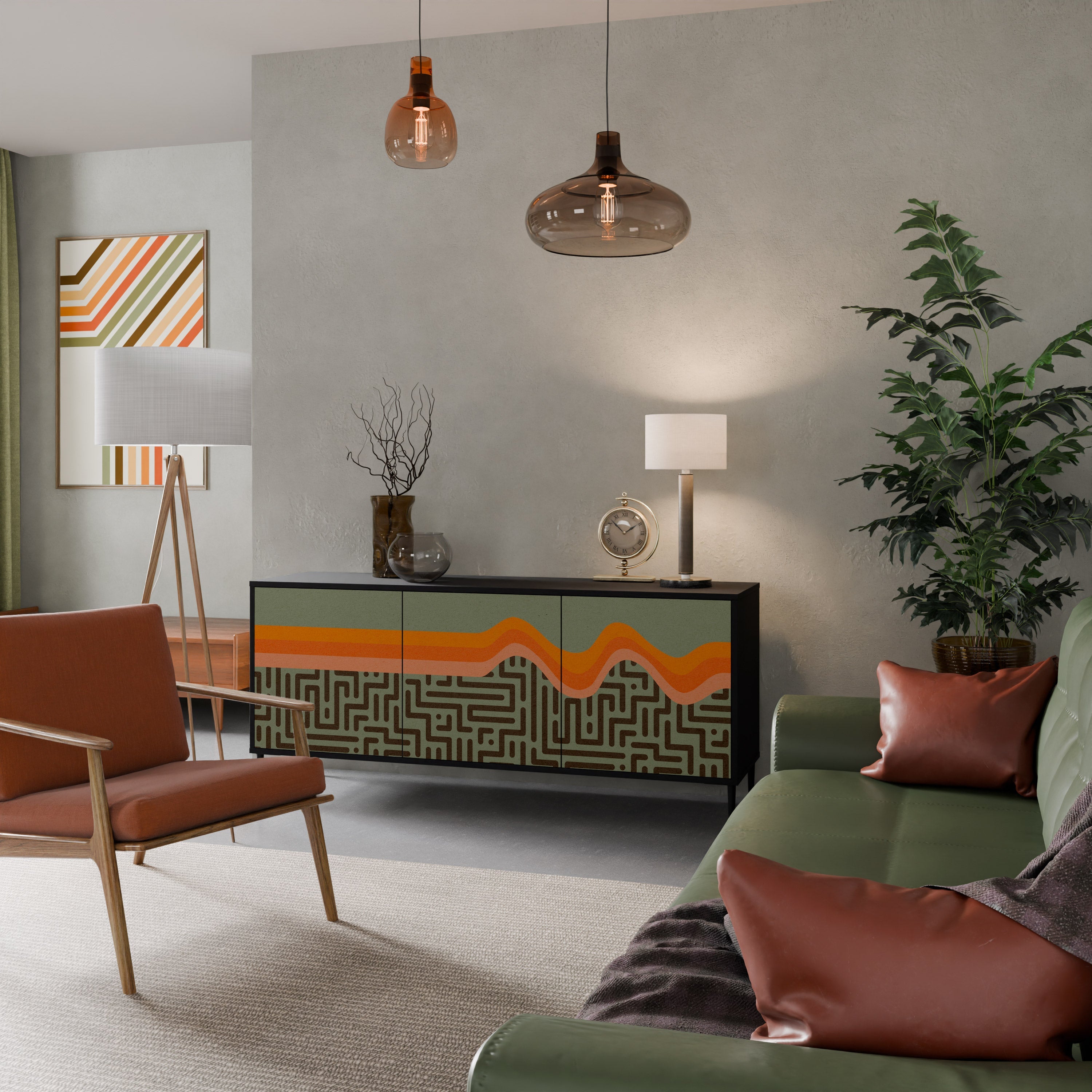 SIMPLE SOLUTIONS Sideboard mit 3 Türen, in Schwarz