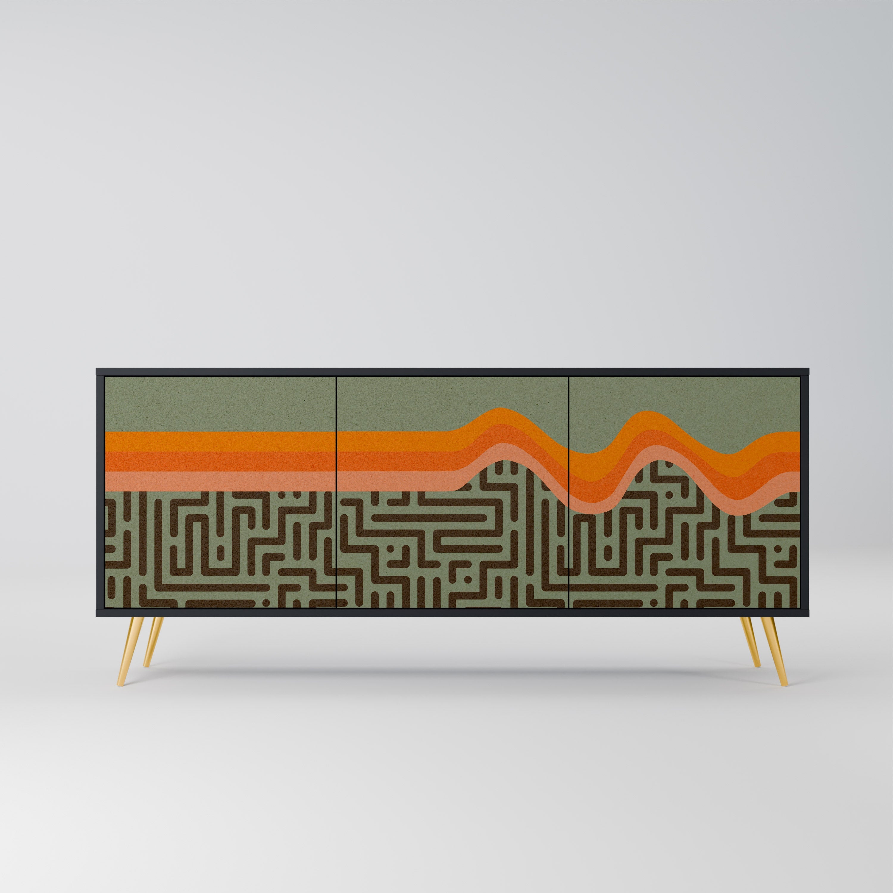 SIMPLE SOLUTIONS Sideboard mit 3 Türen, in Schwarz