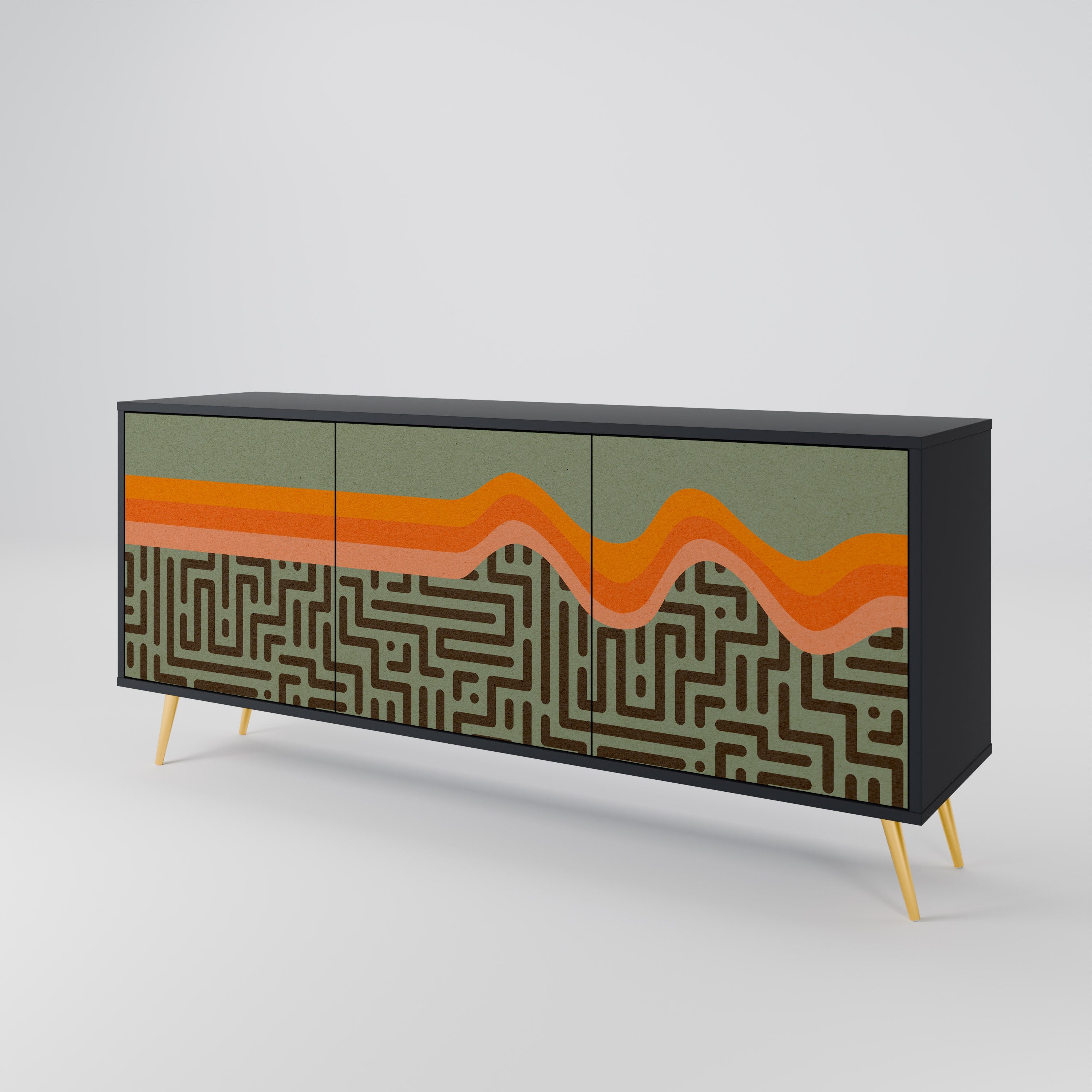 SIMPLE SOLUTIONS Sideboard mit 3 Türen, in Schwarz
