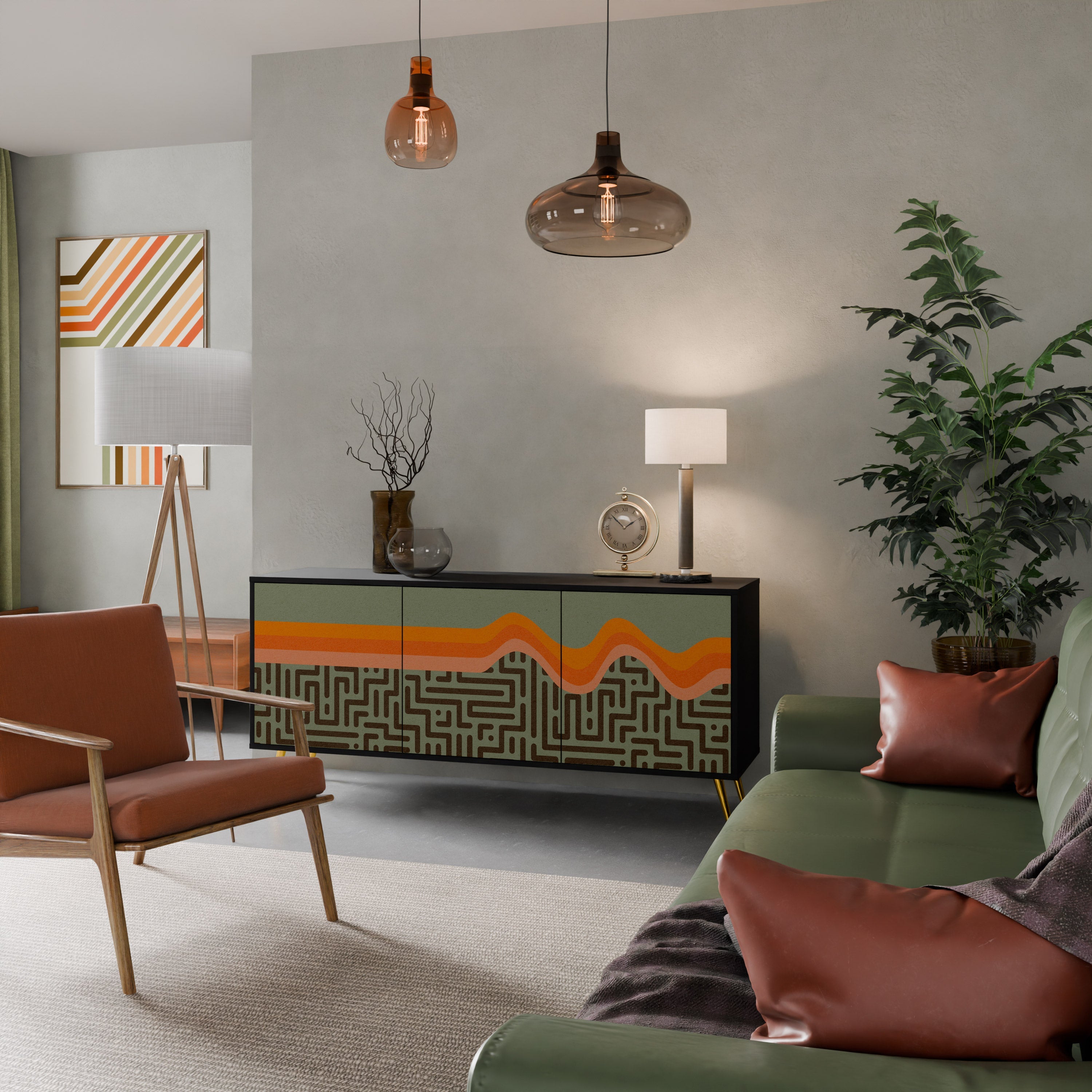 SIMPLE SOLUTIONS Sideboard mit 3 Türen, in Schwarz