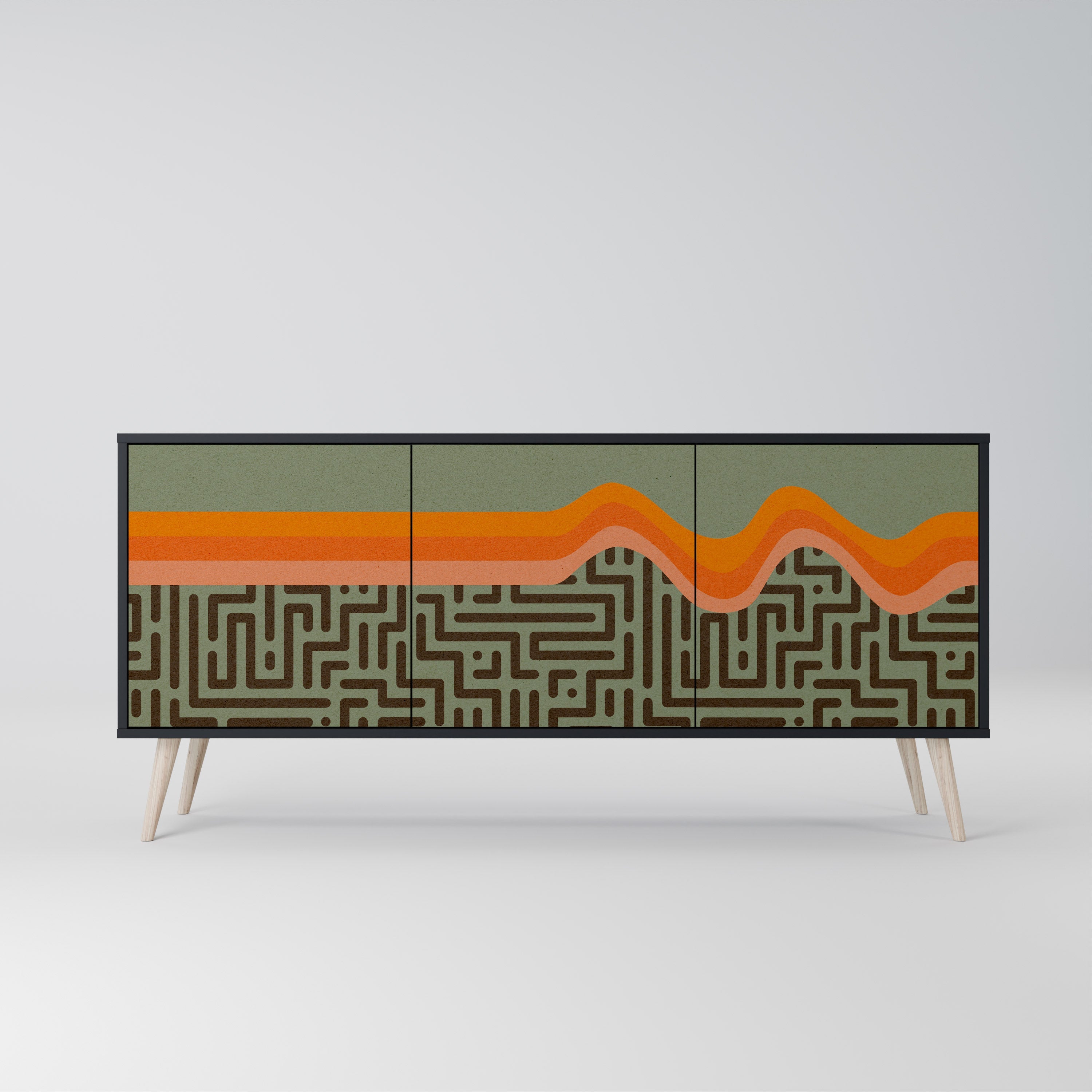 SIMPLE SOLUTIONS Sideboard mit 3 Türen, in Schwarz