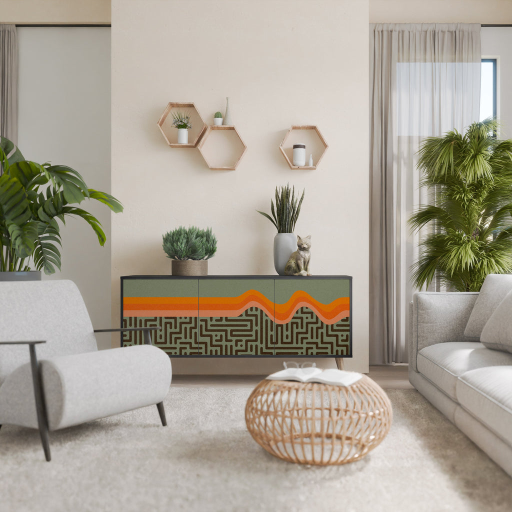 SIMPLE SOLUTIONS Sideboard mit 3 Türen, in Schwarz