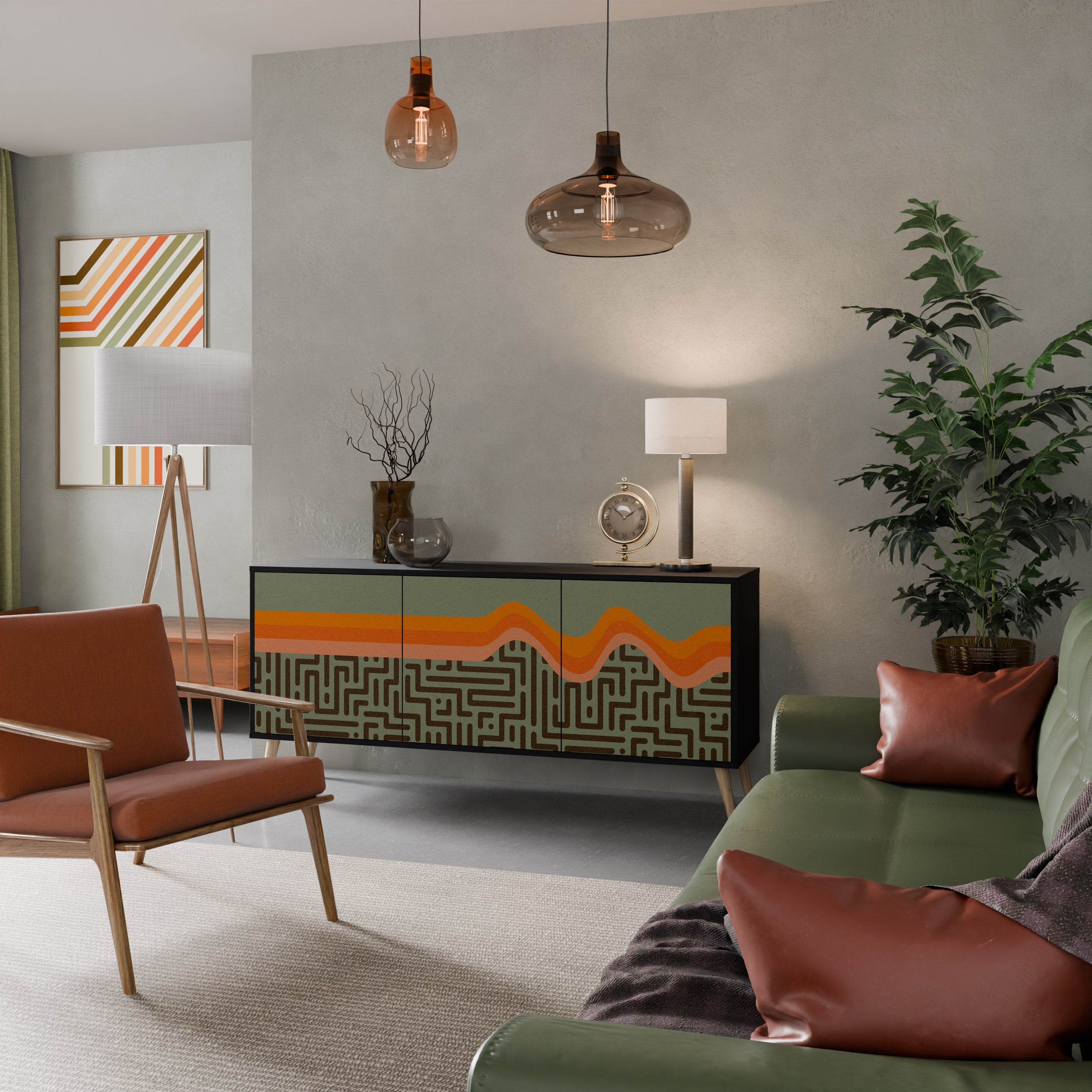 SIMPLE SOLUTIONS Sideboard mit 3 Türen, in Schwarz