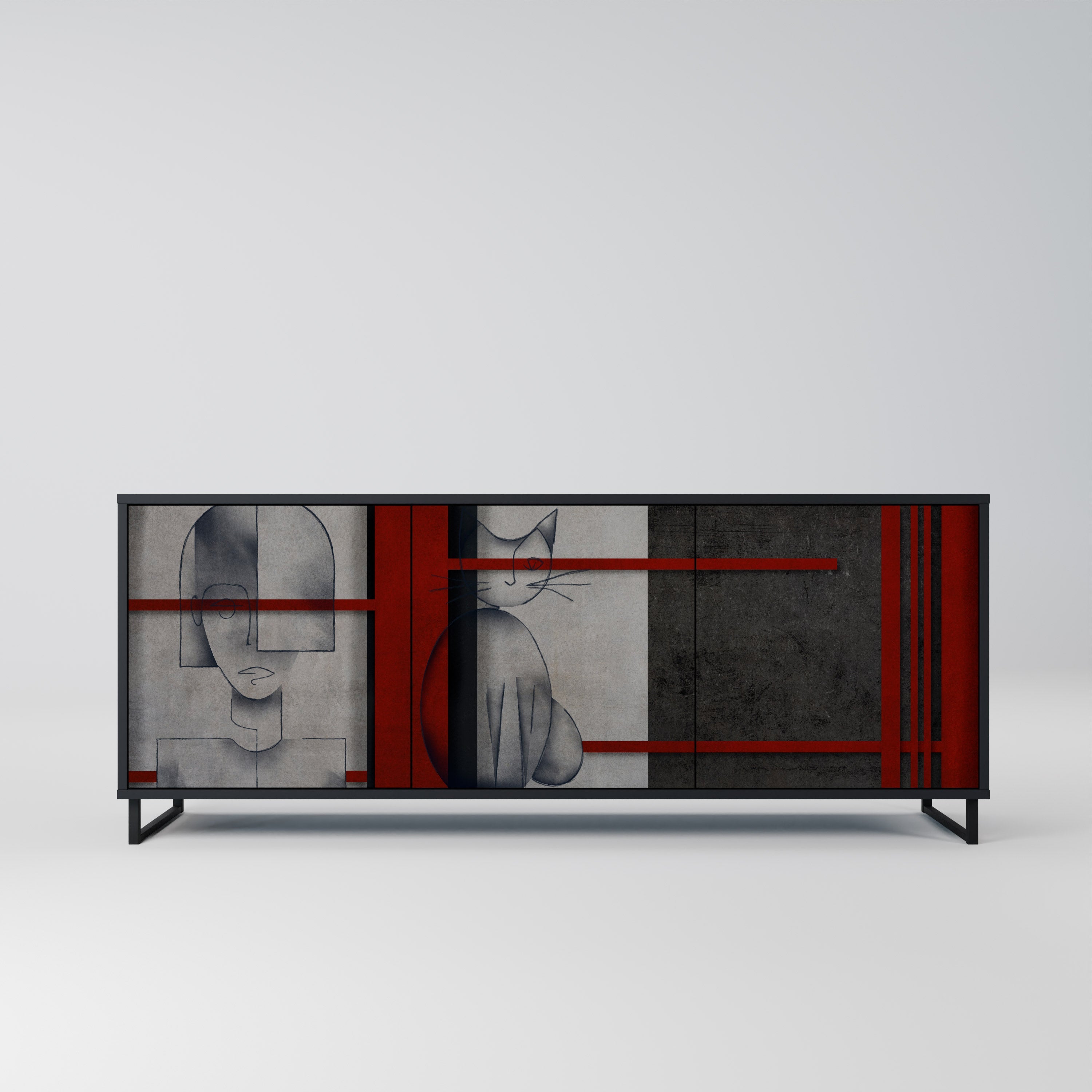 GRAY FIGURES 3-türiges Sideboard in Schwarz