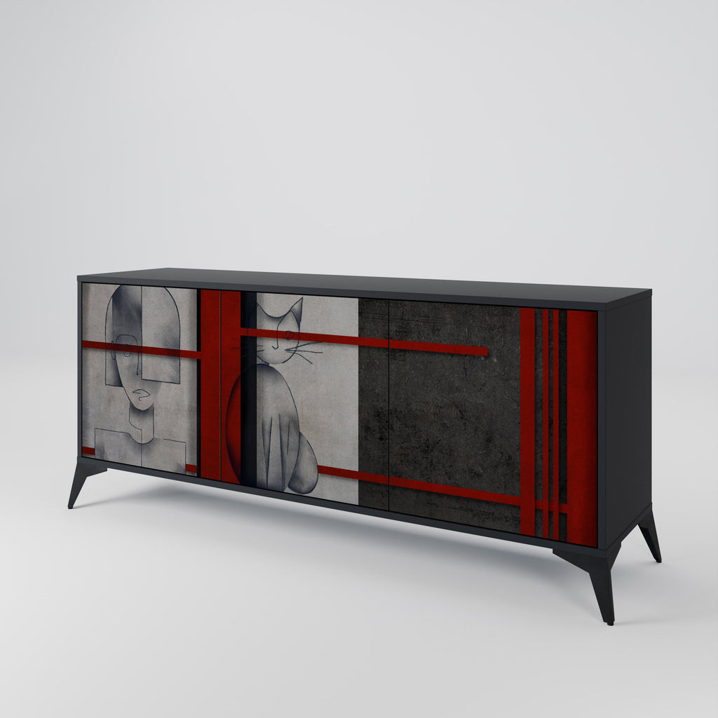 GRAY FIGURES 3-türiges Sideboard in Schwarz