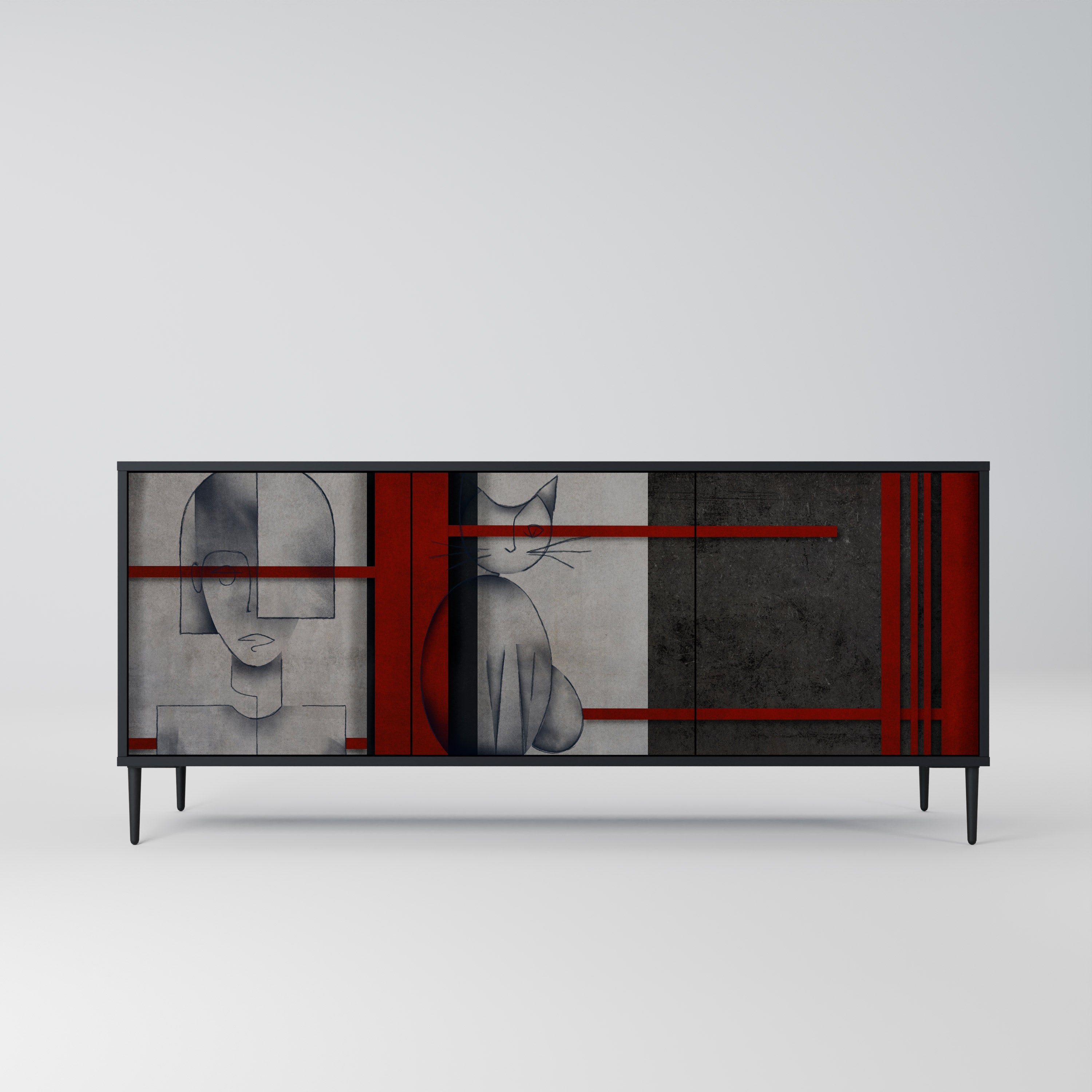 GRAY FIGURES 3-türiges Sideboard in Schwarz